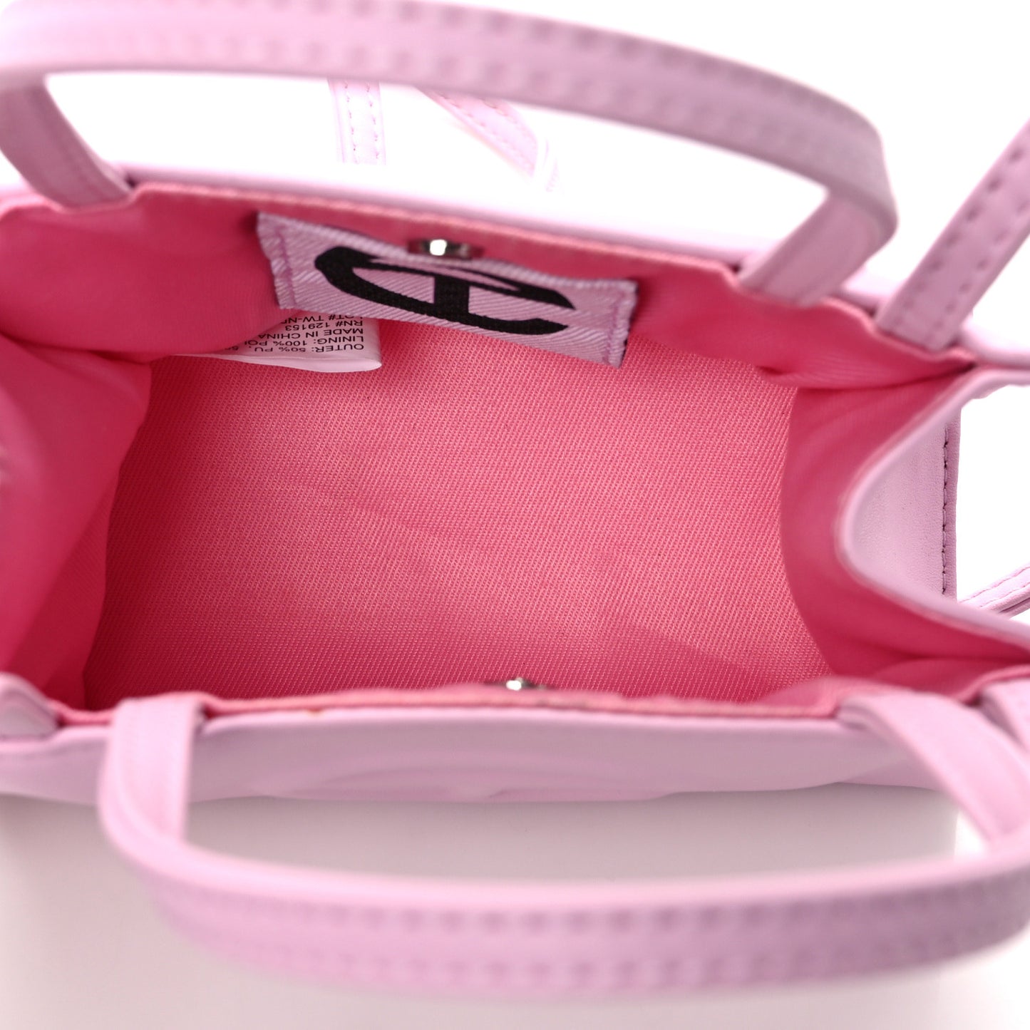 Vegan Leather Small Shopping Bag Bubblegum