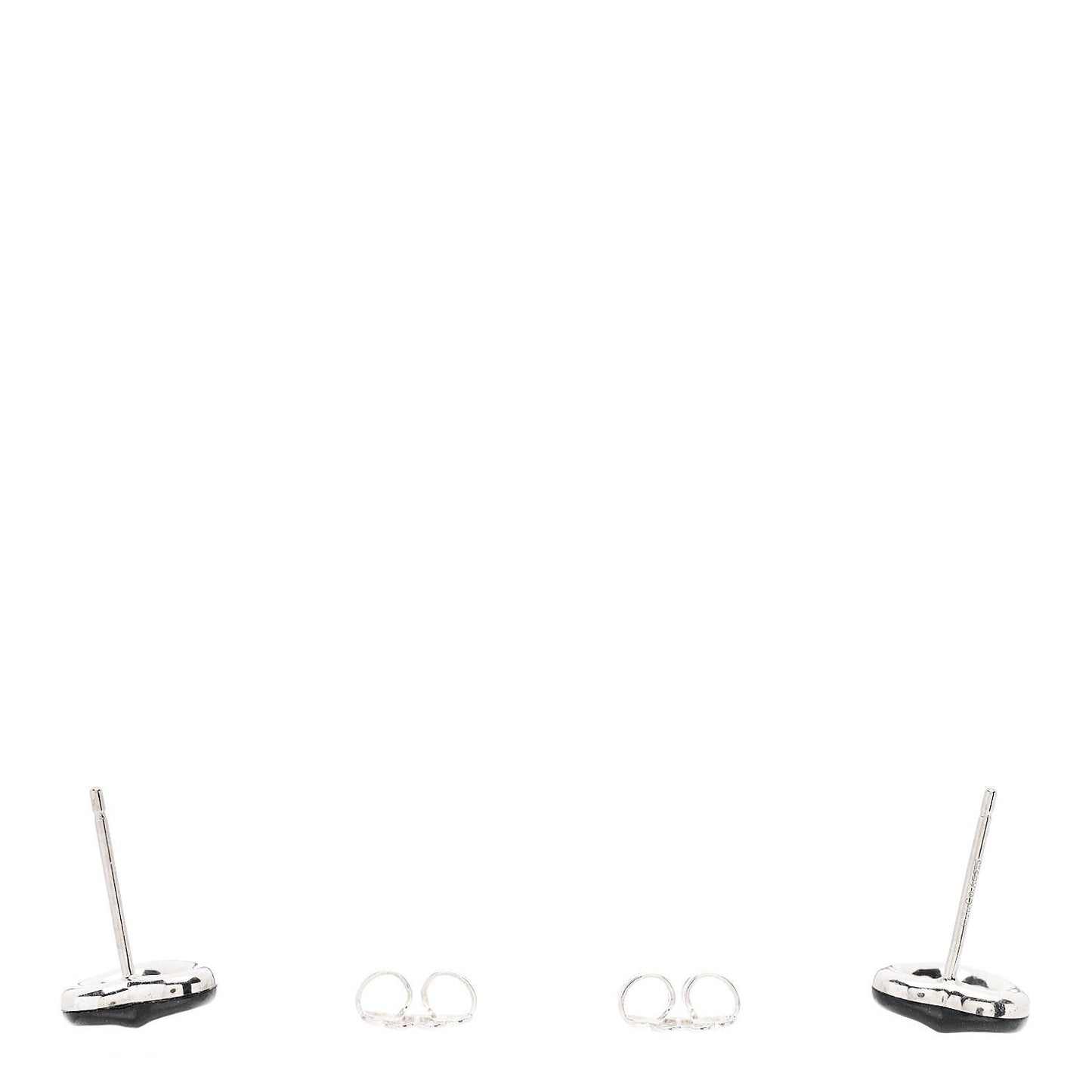 Sterling Silver Black Jade Elsa Peretti 9mm Open Heart Earrings