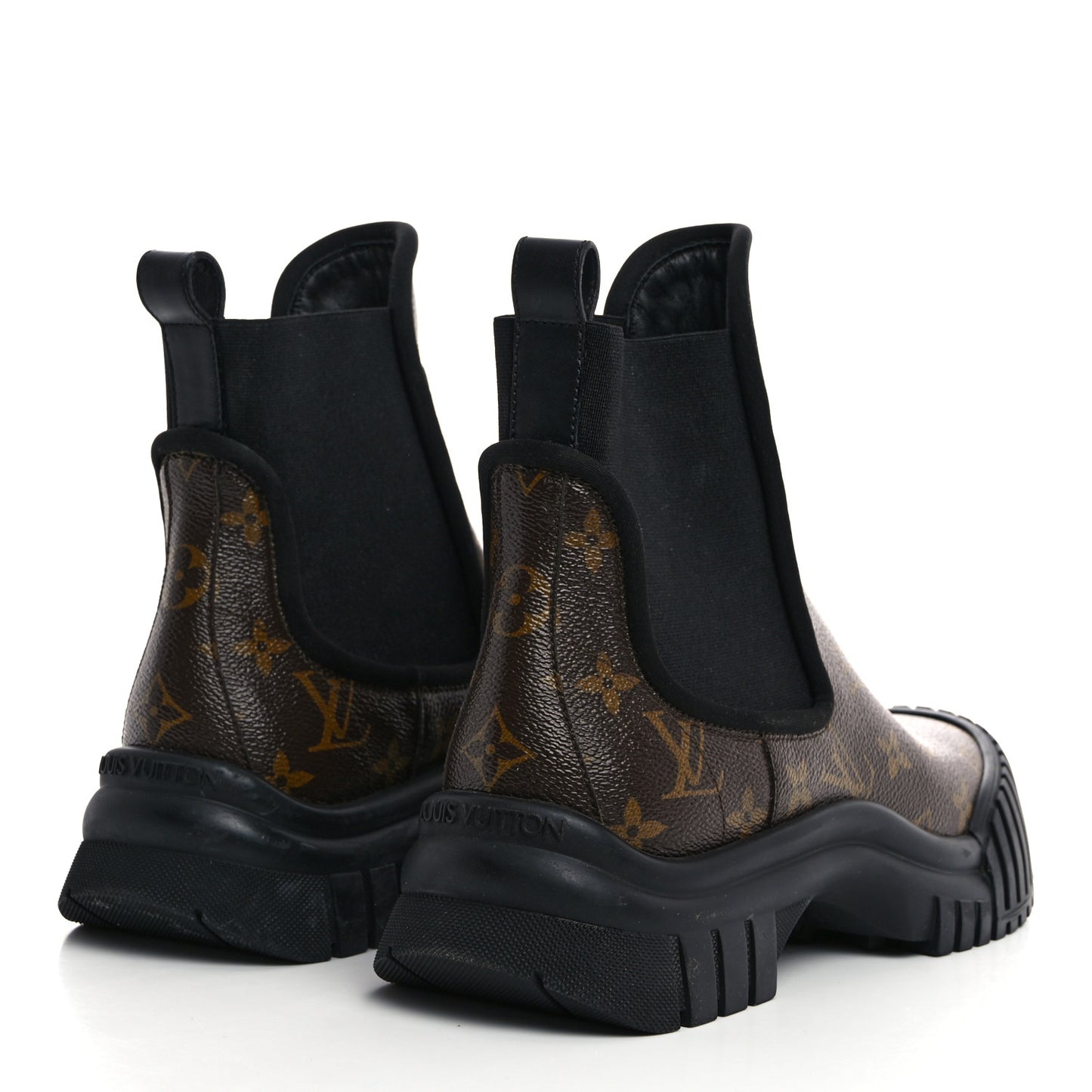 Patent Monogram Ruby Flat Ankle Boots 39 Black