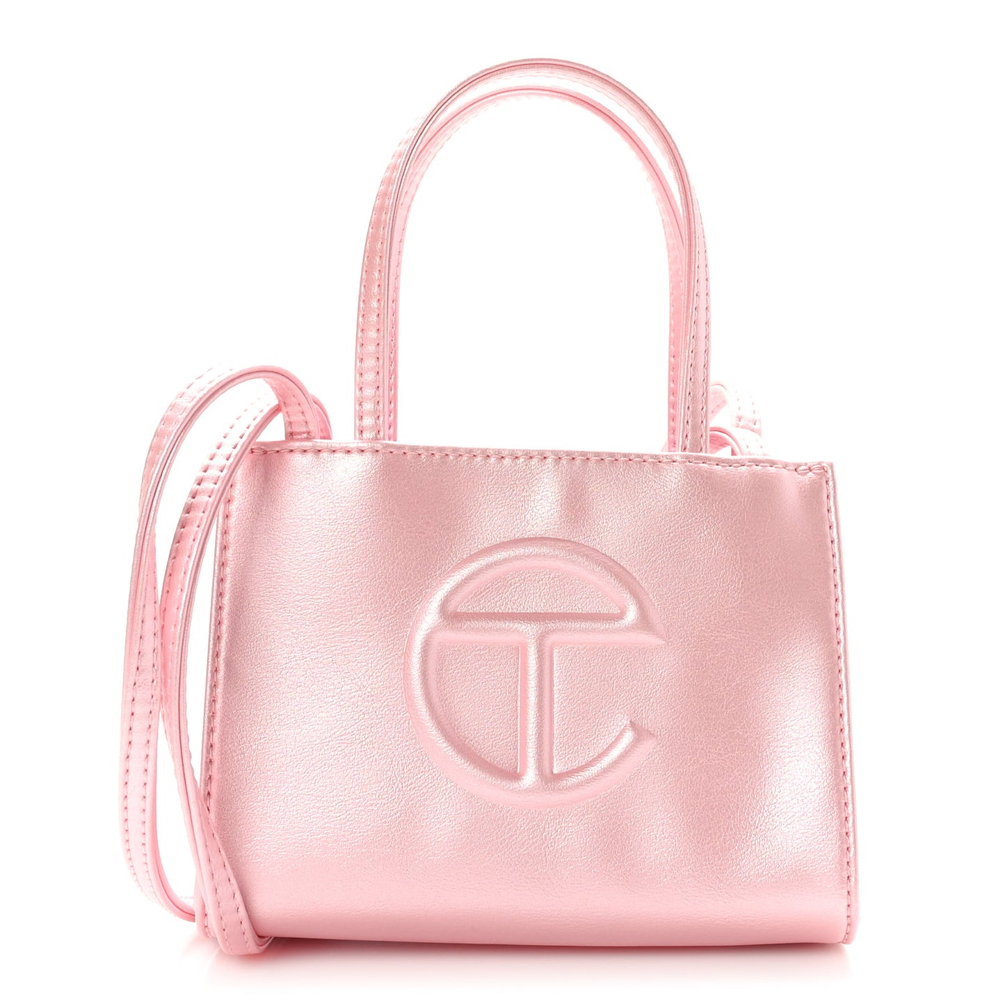 Metallic Vegan Leather Small Shopping Bag Ballerina