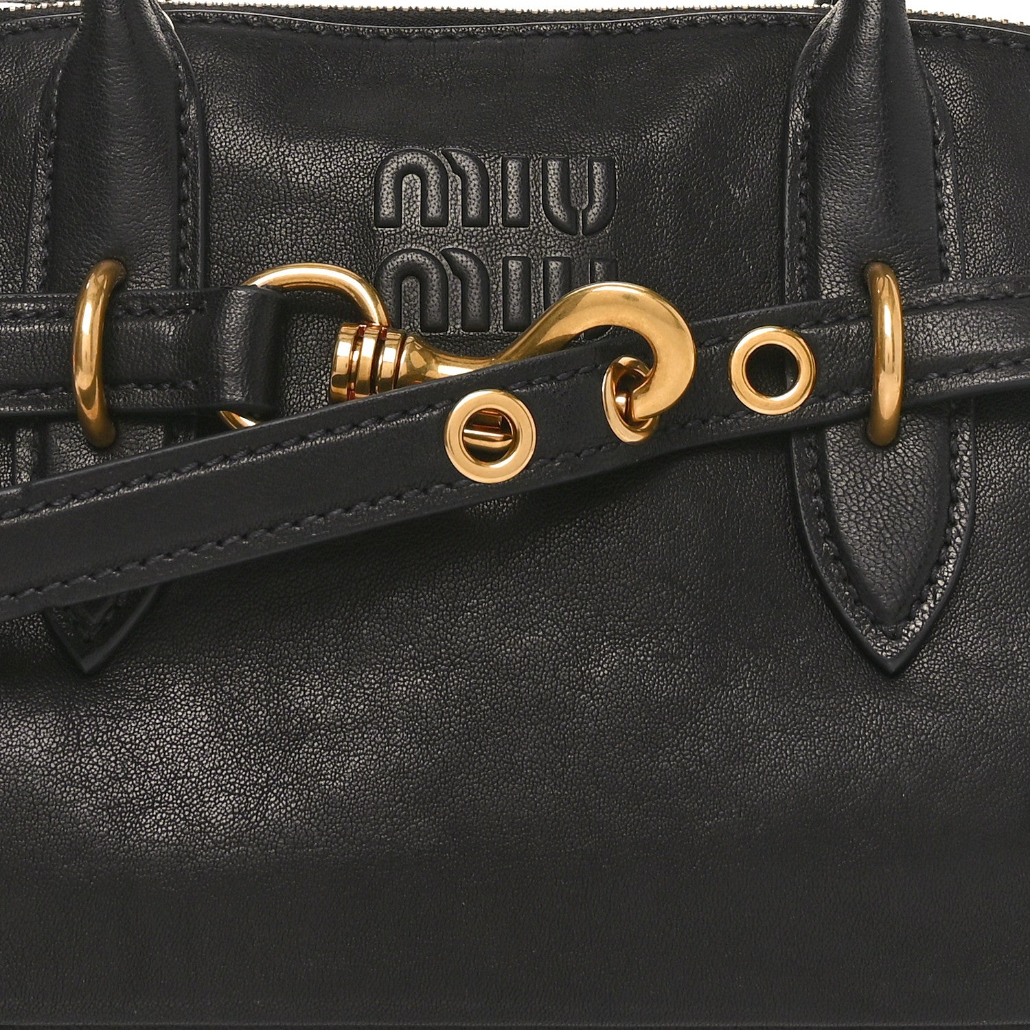 Miu Miu Nappa Aviator Regular Aventure Bag Black 7 of 9