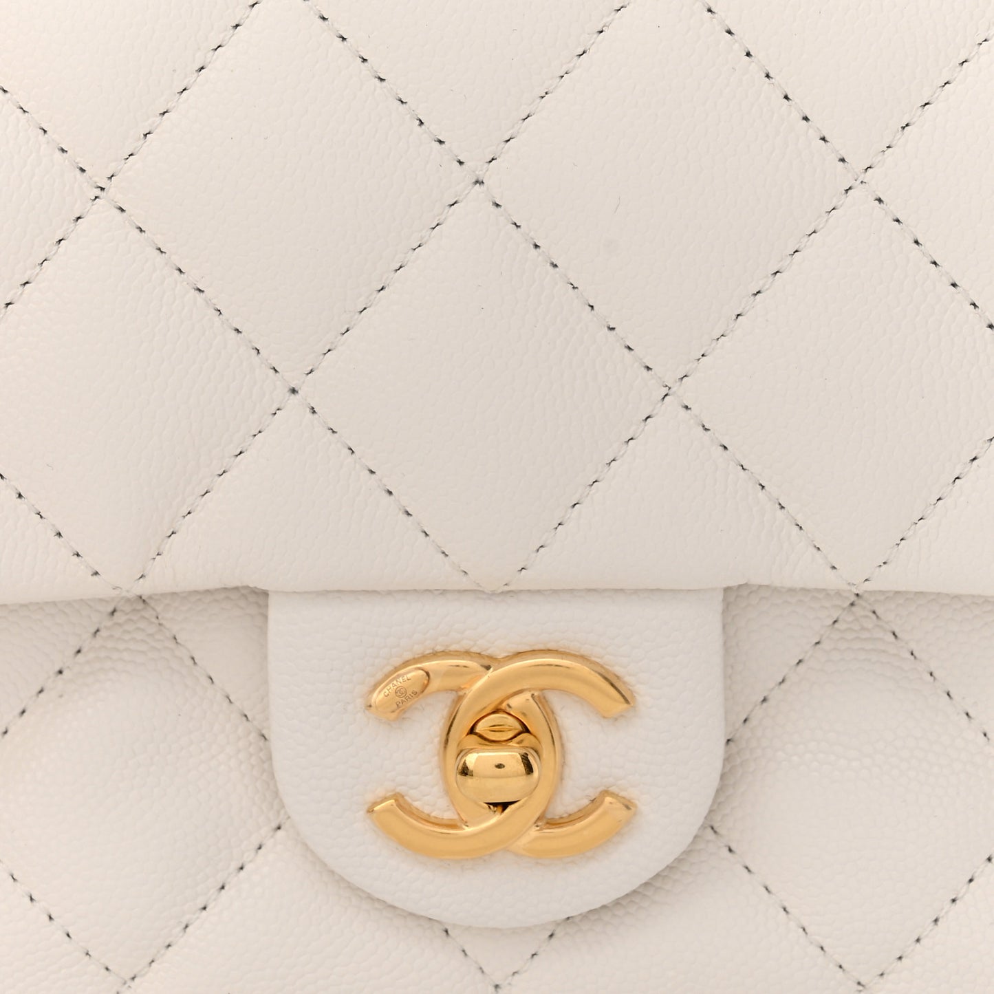 Caviar Quilted Mini CC You Flap White
