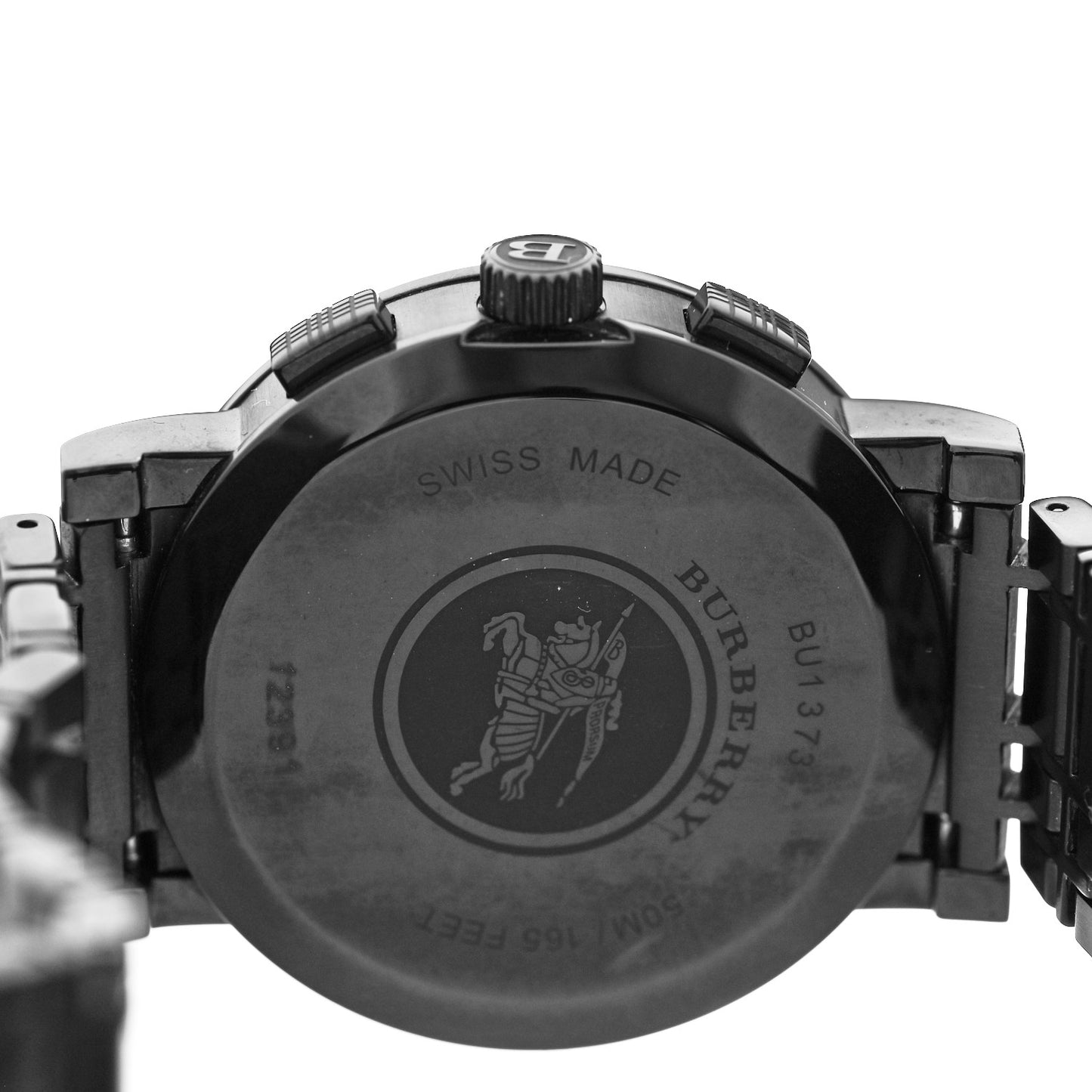 Stainless Steel 38mm Heritage Chronograph Quartz Watch Black BU1373