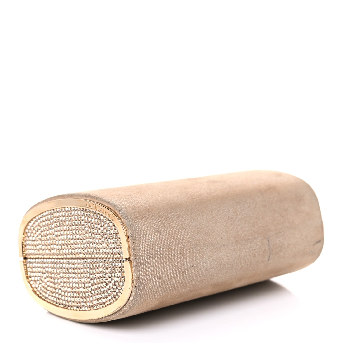 Shimmer Suede Mini Charm Clutch Sand