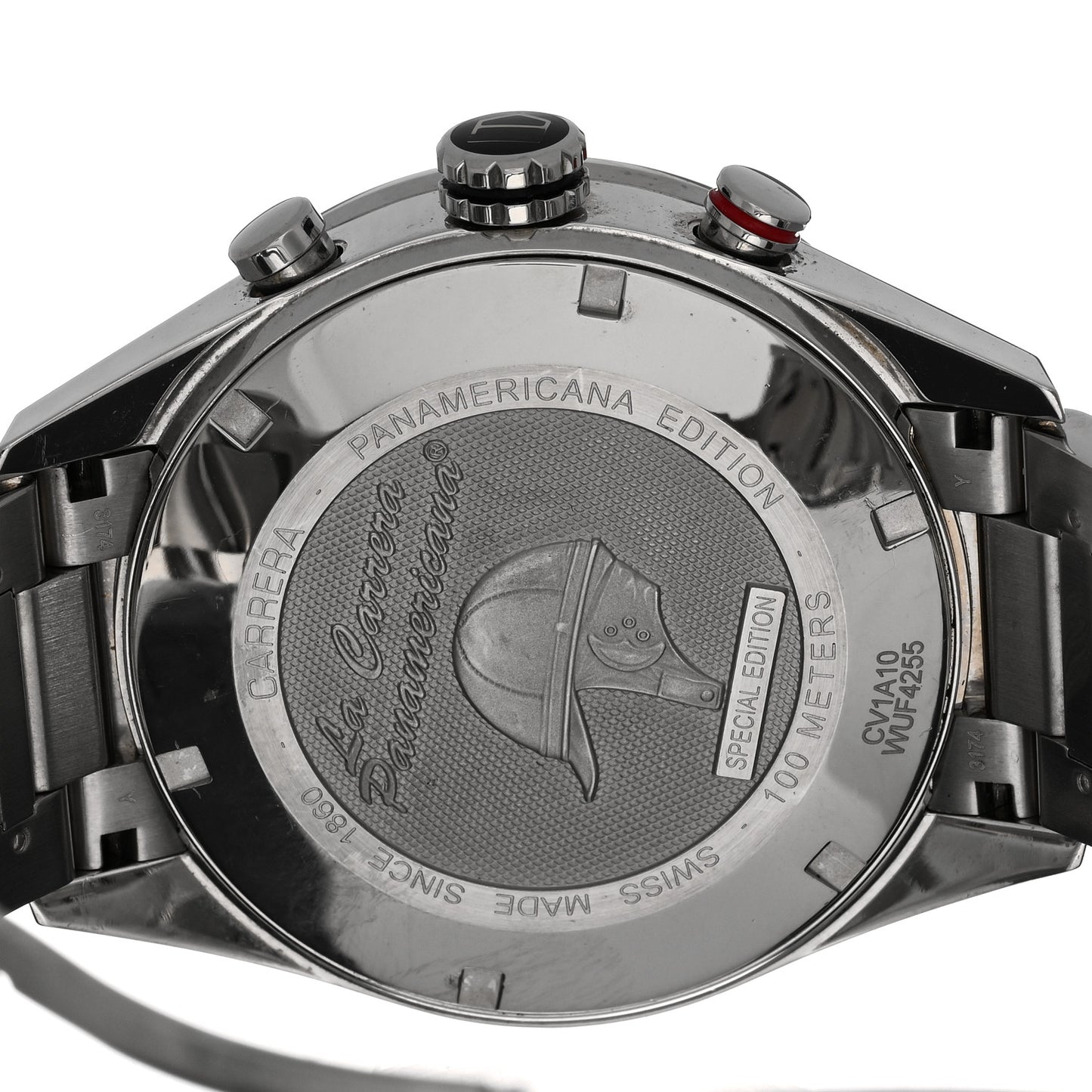 Stainless Steel 44mm Carrera Panamericana Chronograph Automatic Watch Black CV1A10