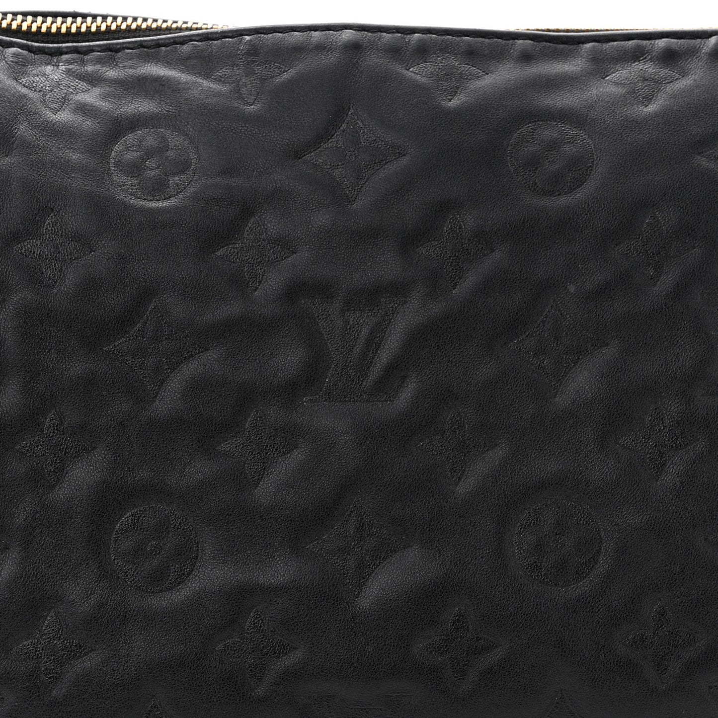 Lambskin Embossed Monogram Coussin PM Black