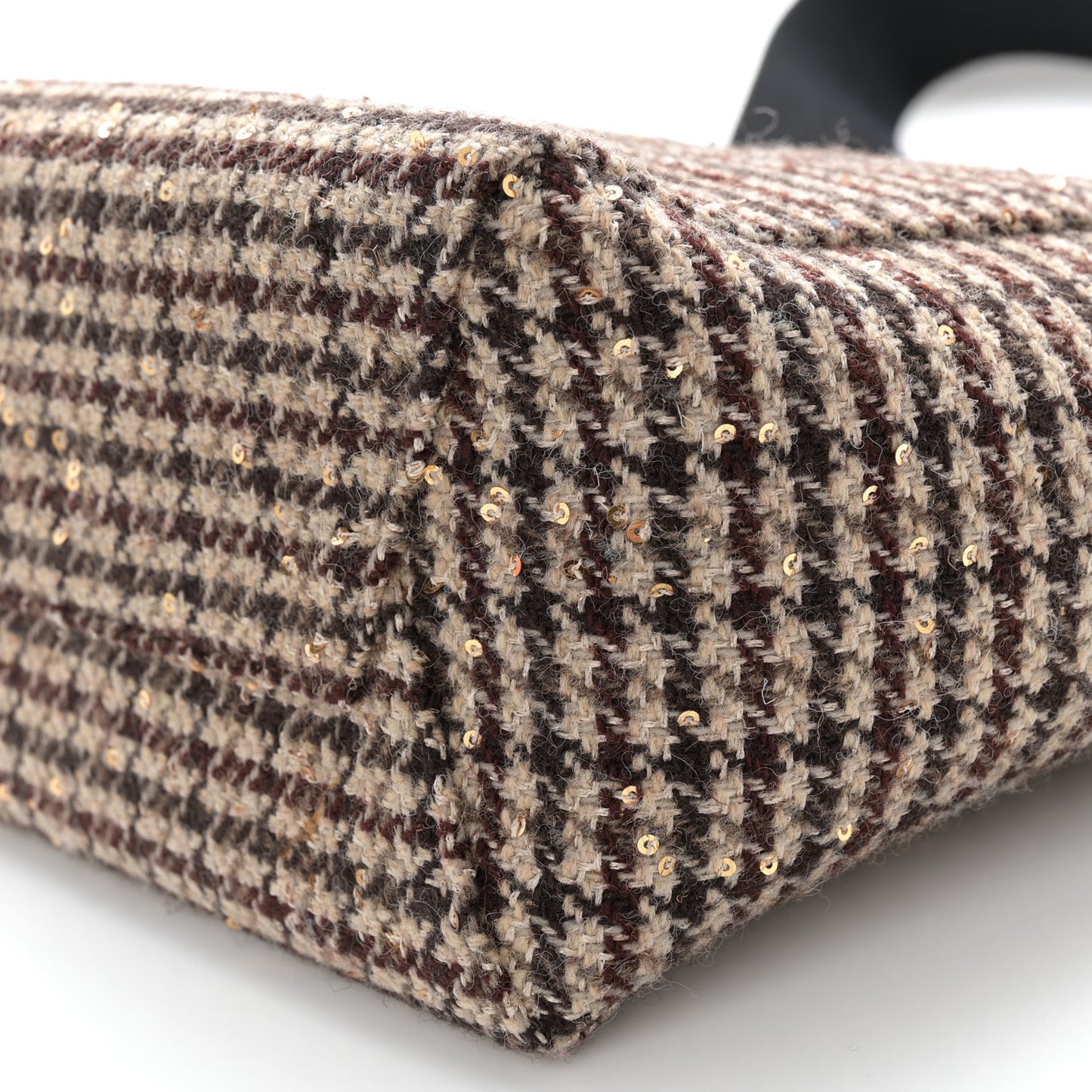 Tweed Small Sangle Bucket Bag Beige