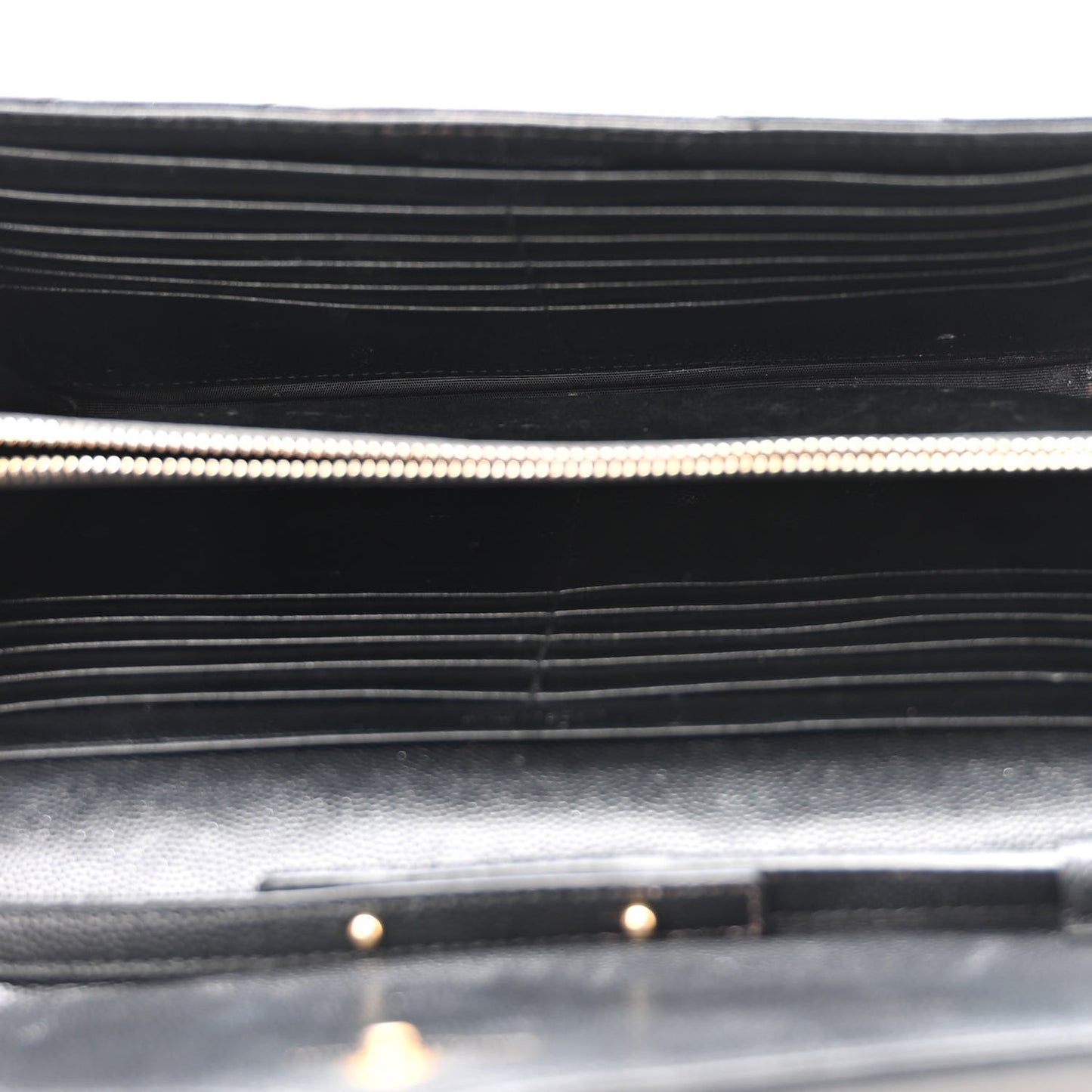 Grain De Poudre Matelasse Chevron Monogram Chain Wallet Black