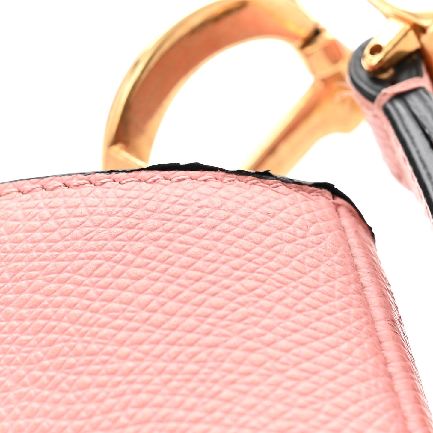 Grained Calfskin Mini Saddle Bag Pink