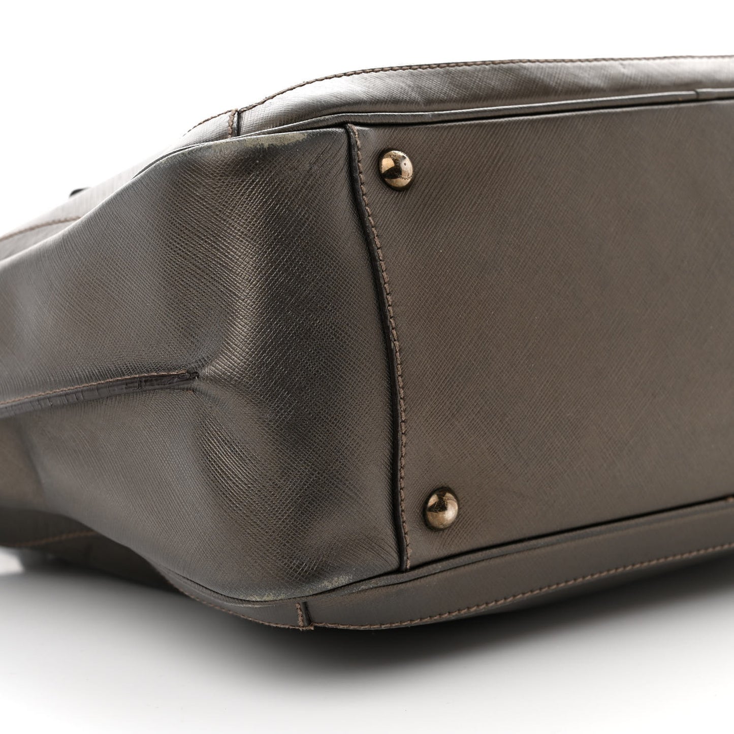 Hammered Calfskin Gancini Briefcase Grey