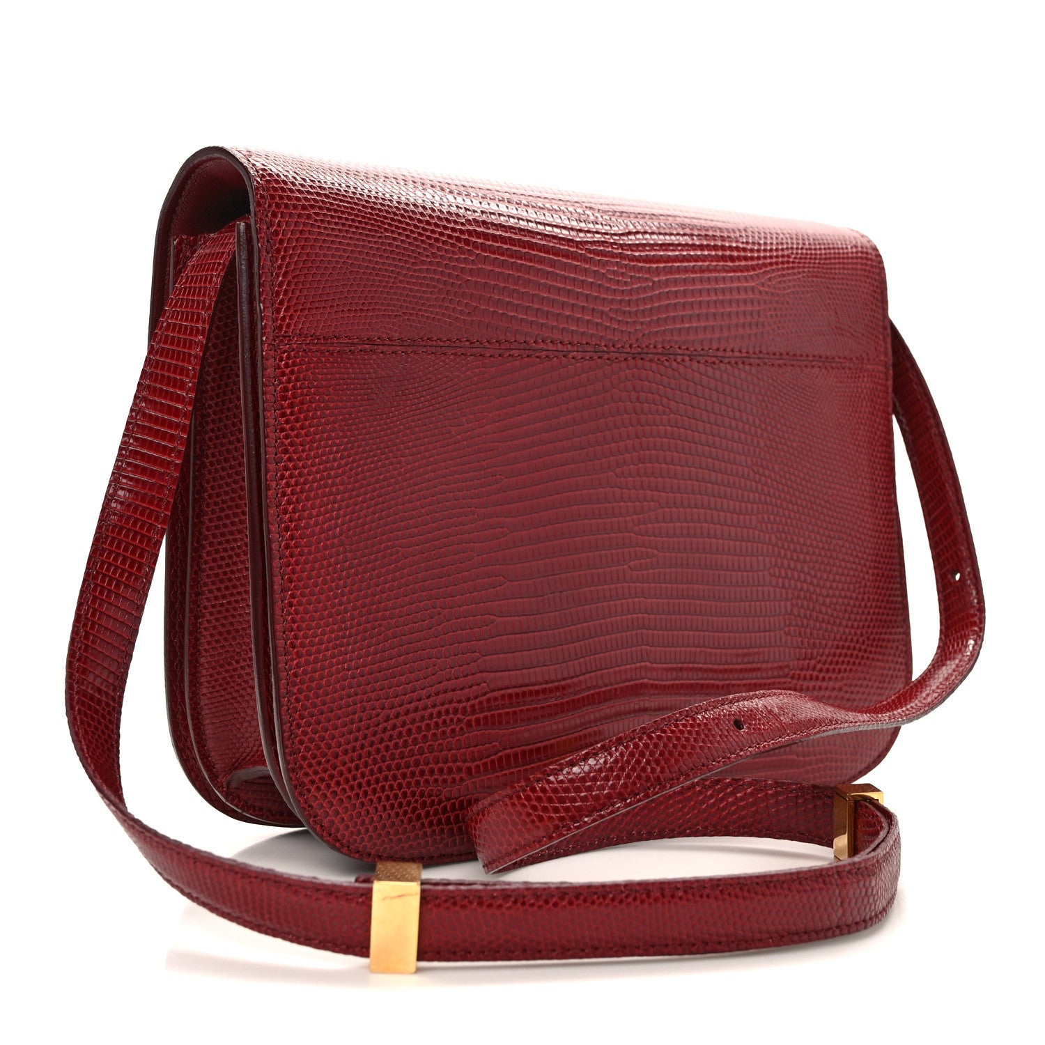 Celine Lizard Medium Classic Box Flap Bag Ruby 3 of 12
