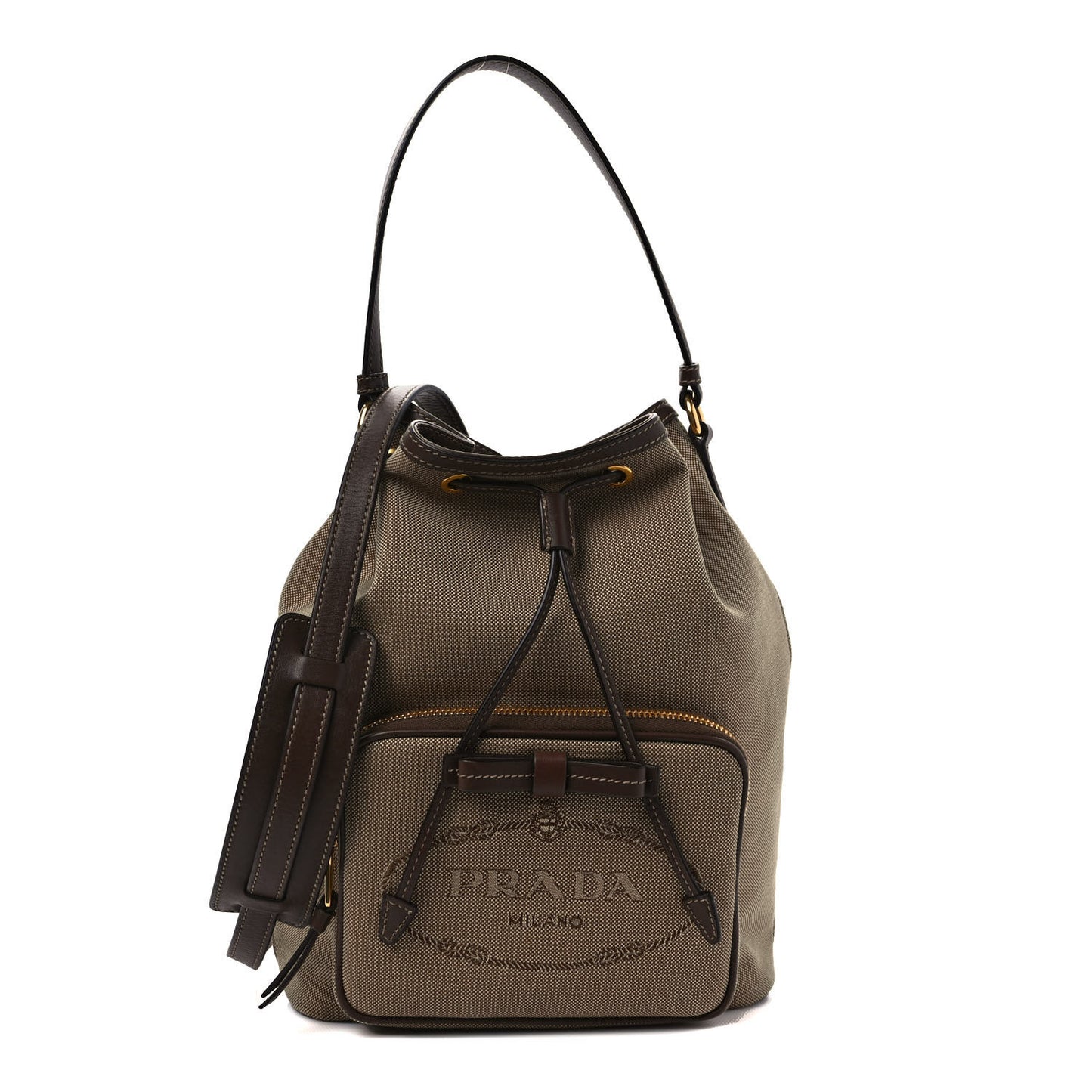 Jacquard Logo Mini Bucket Crossbody Bag Corda Bruciato