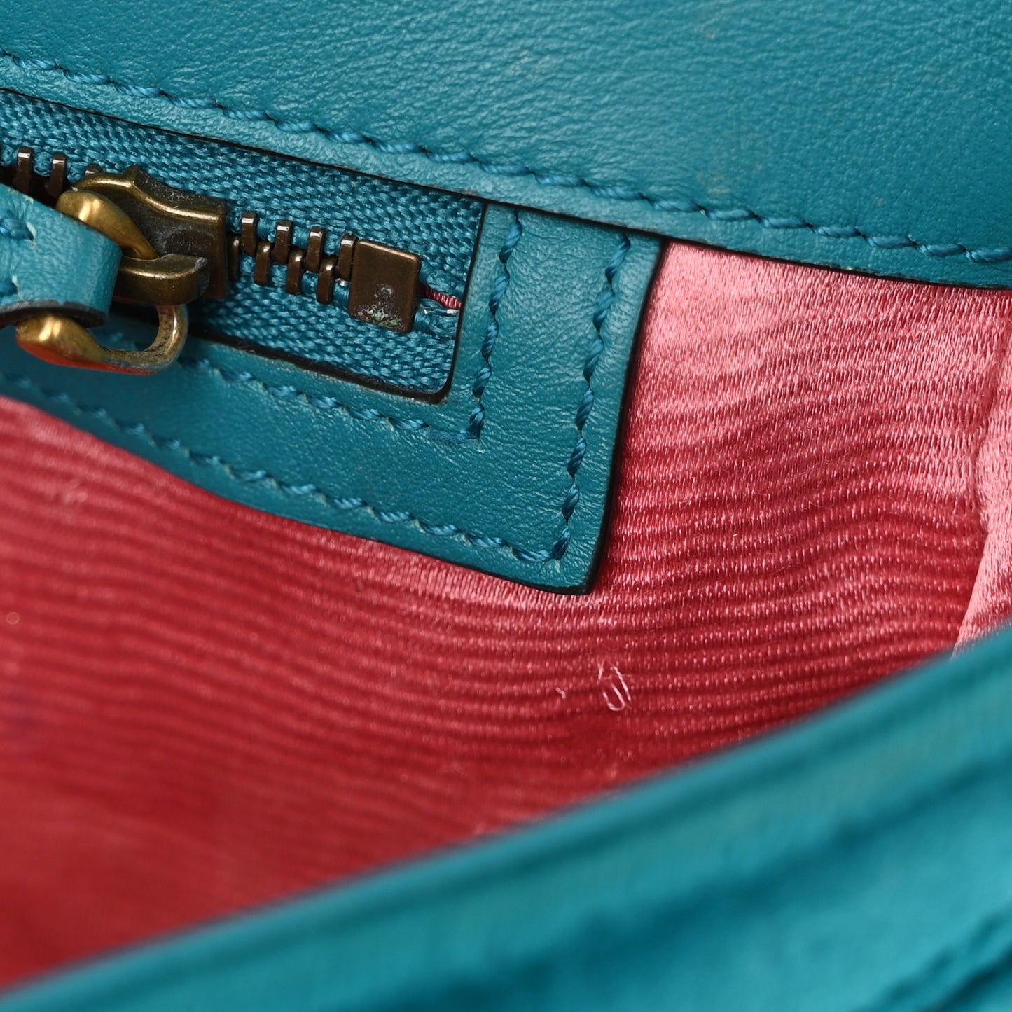 Velvet Matelasse Embroidered Small GG Marmont Shoulder Bag Pavone Cyan
