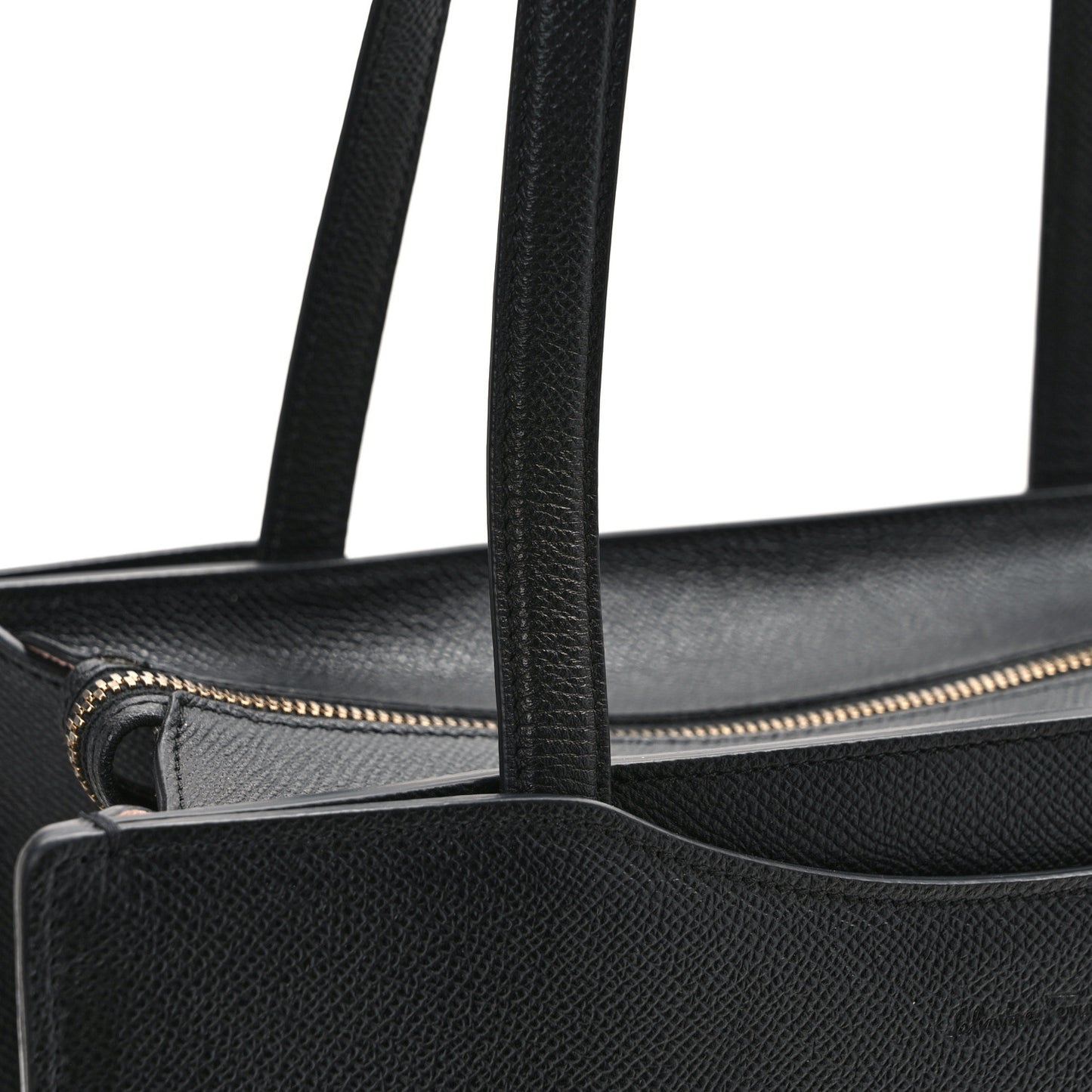 Grainy Calfskin Gemini Tote Black Bonbon
