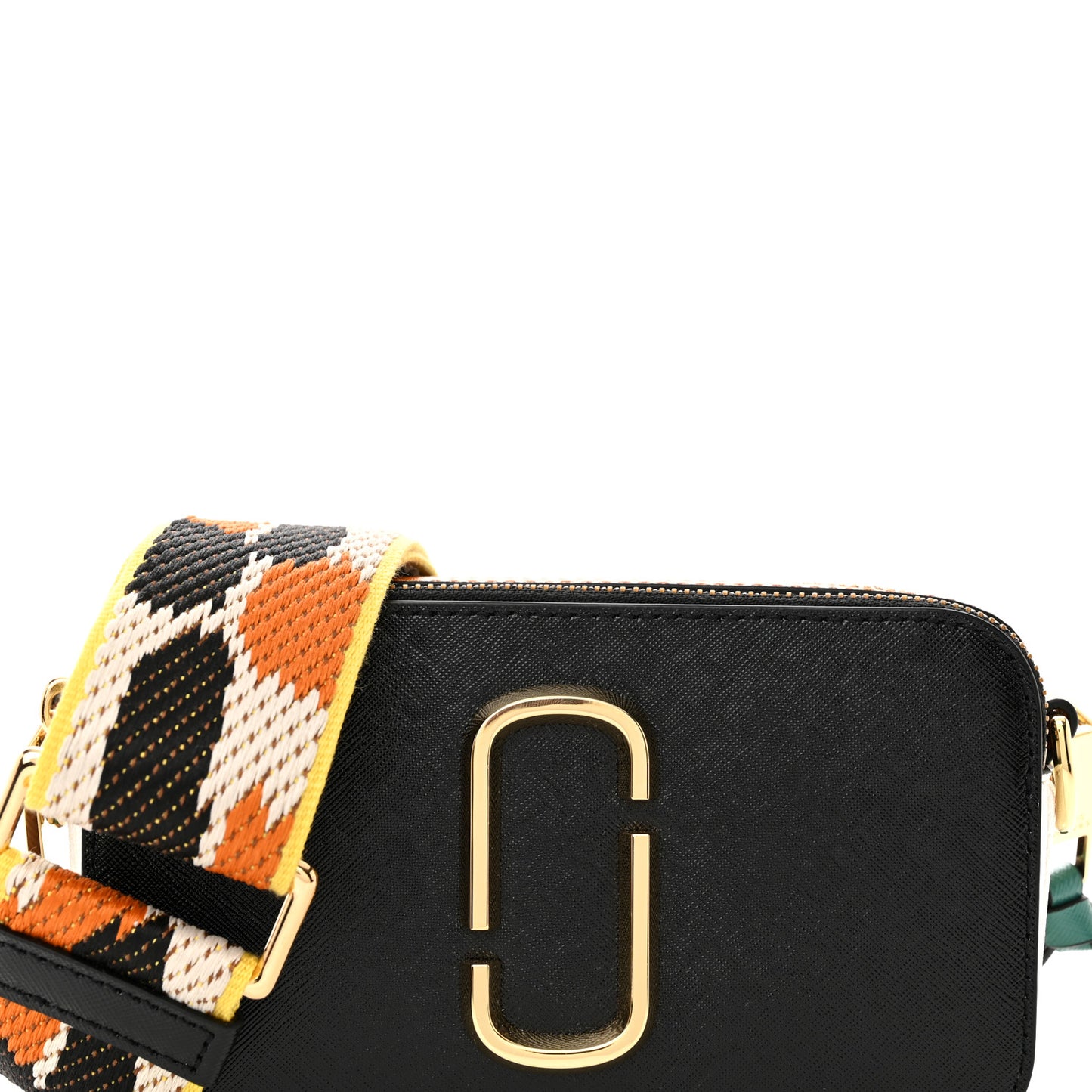Saffiano Small Snapshot Camera Bag Black Honey Ginger