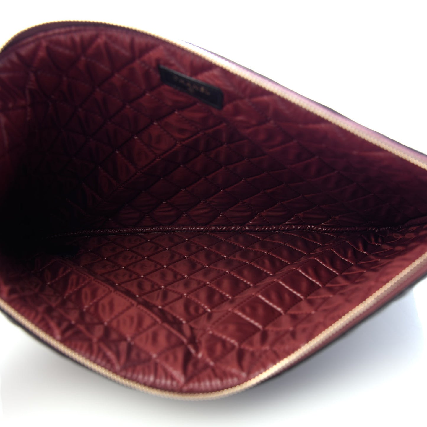 Lambskin Quilted Large Cosmetic Case Black