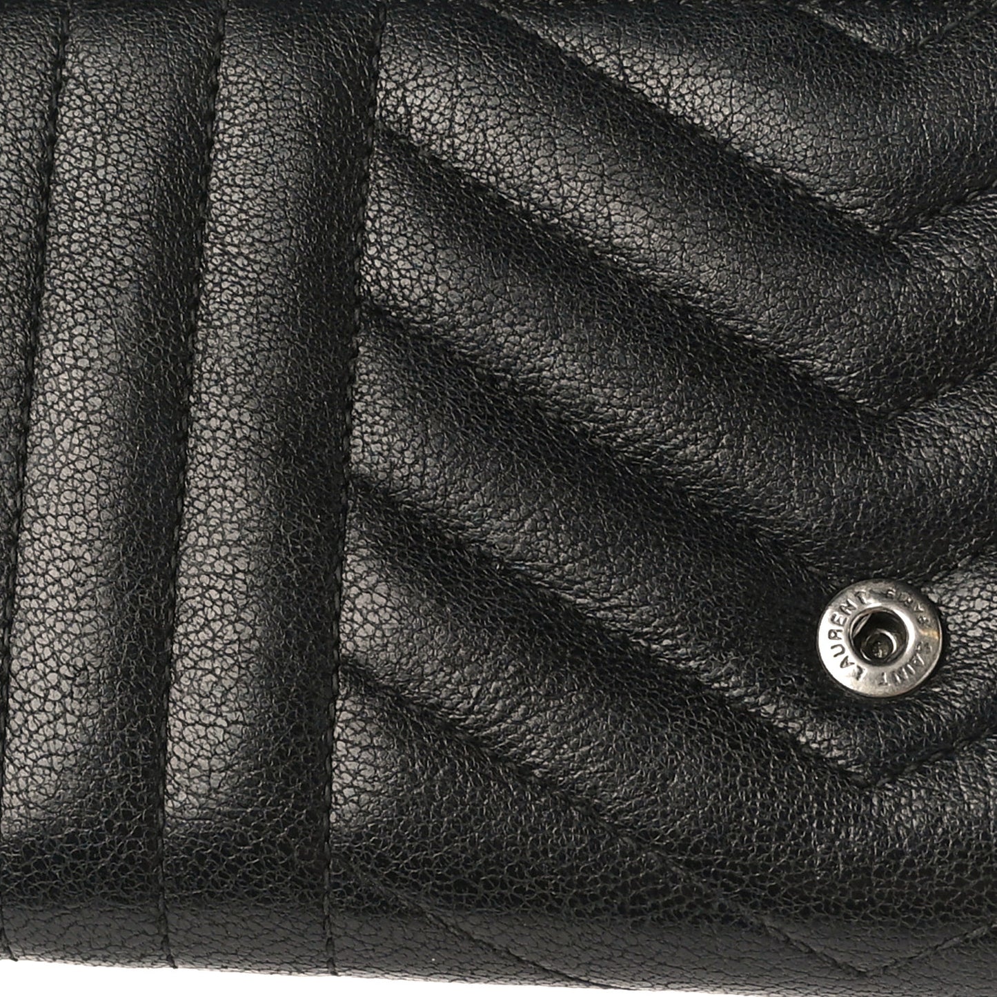 Lambskin Mixed Matelasse Quilted Large Monogram Envelope Wallet Black