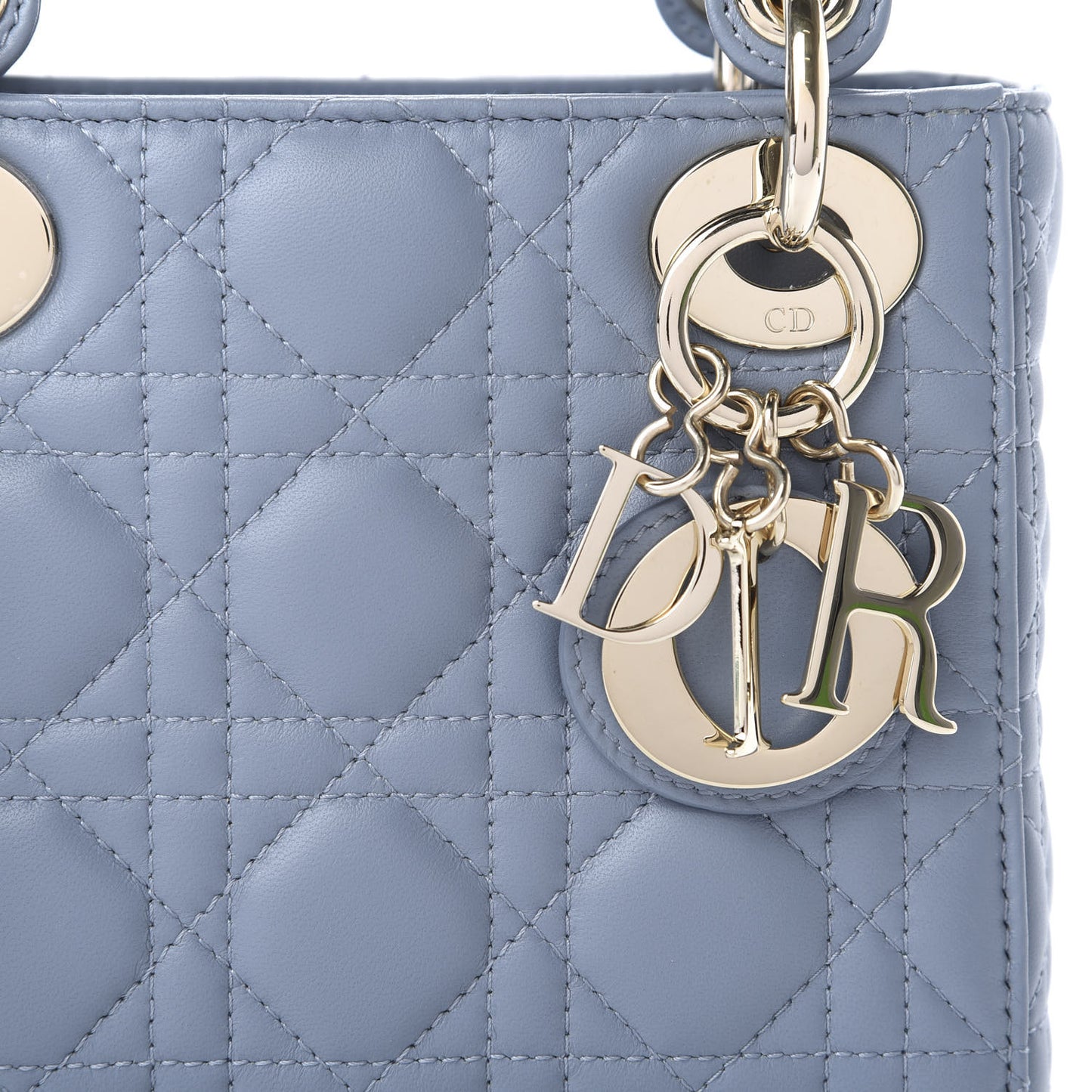 Lambskin Cannage Mini Lady Dior Cloud Blue