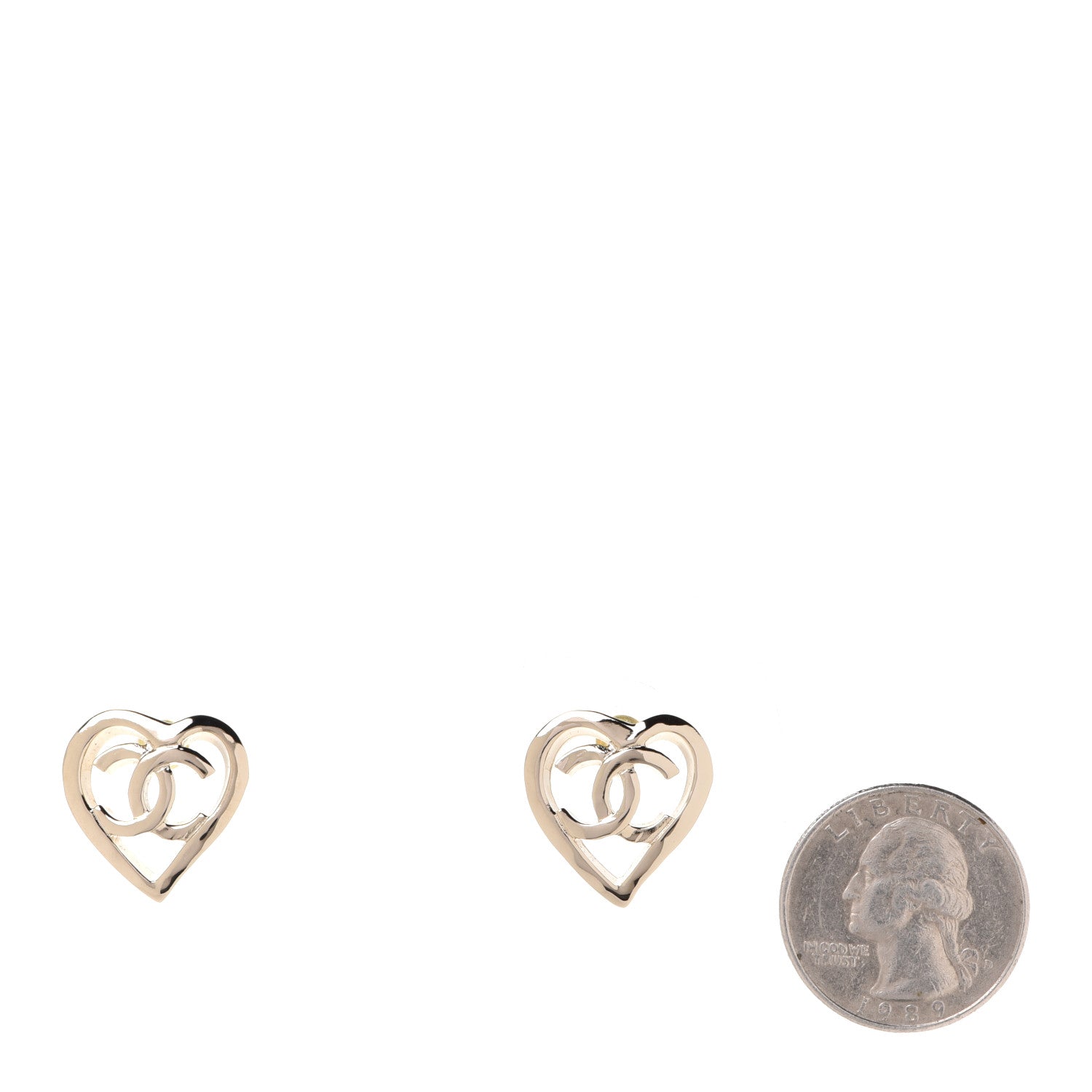 Chanel Metal CC Heart Coco In Love Earrings Gold 2 of 5