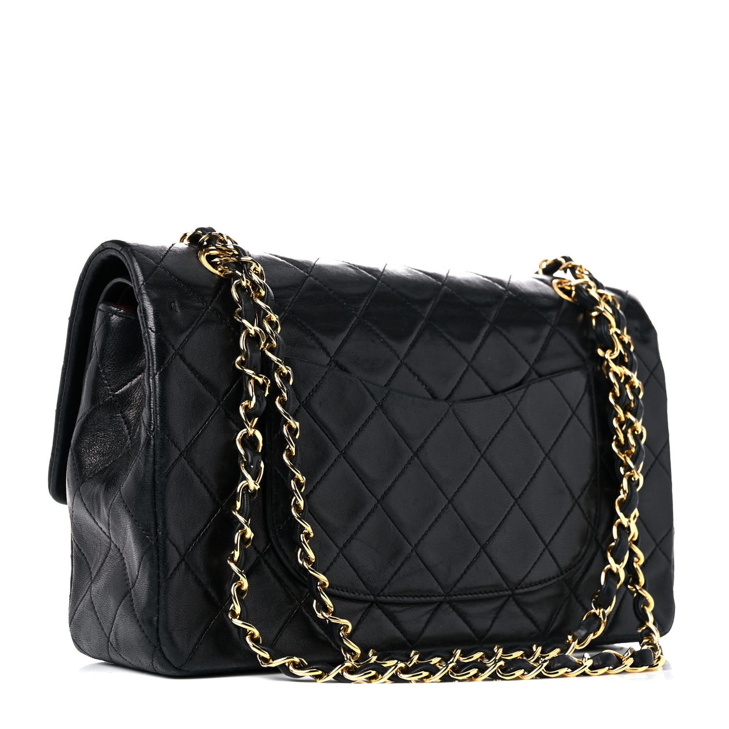 Lambskin Quilted Small Double Flap Black