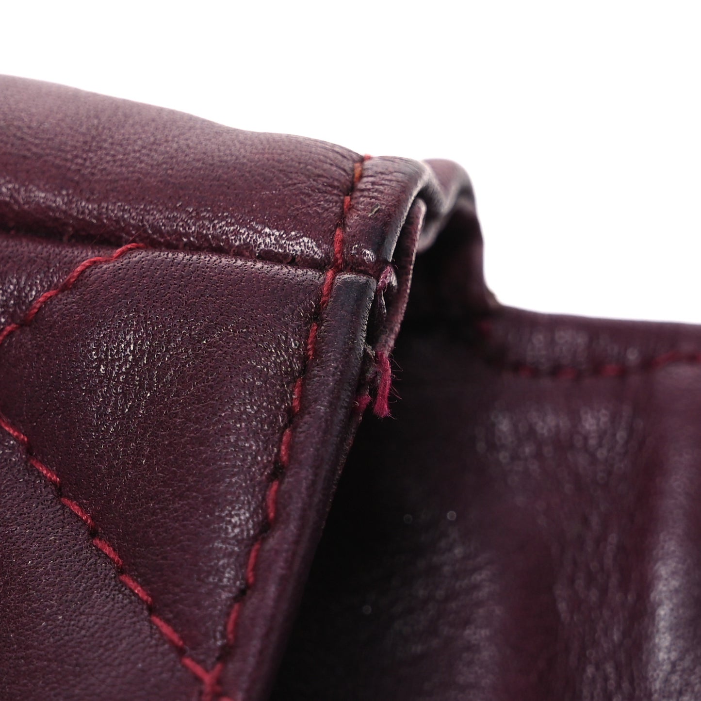 Lambskin Diamond Stitched Waist Chain Belt Flap Bag Burgundy