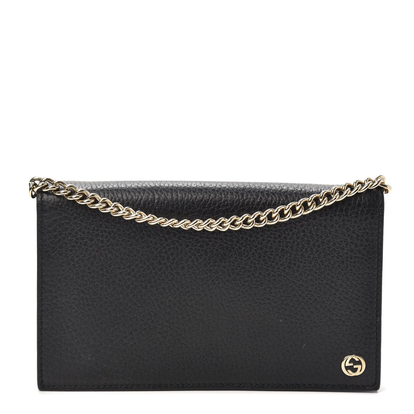 Dollar Calfskin Medium Betty Chain Wallet Black