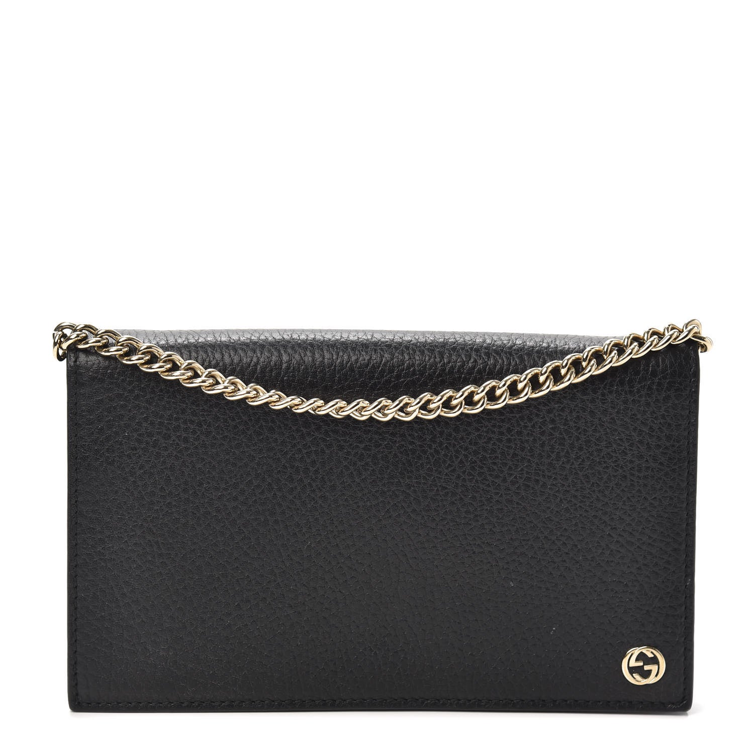Gucci Dollar Calfskin Medium Betty Chain Wallet Black 1 of 8