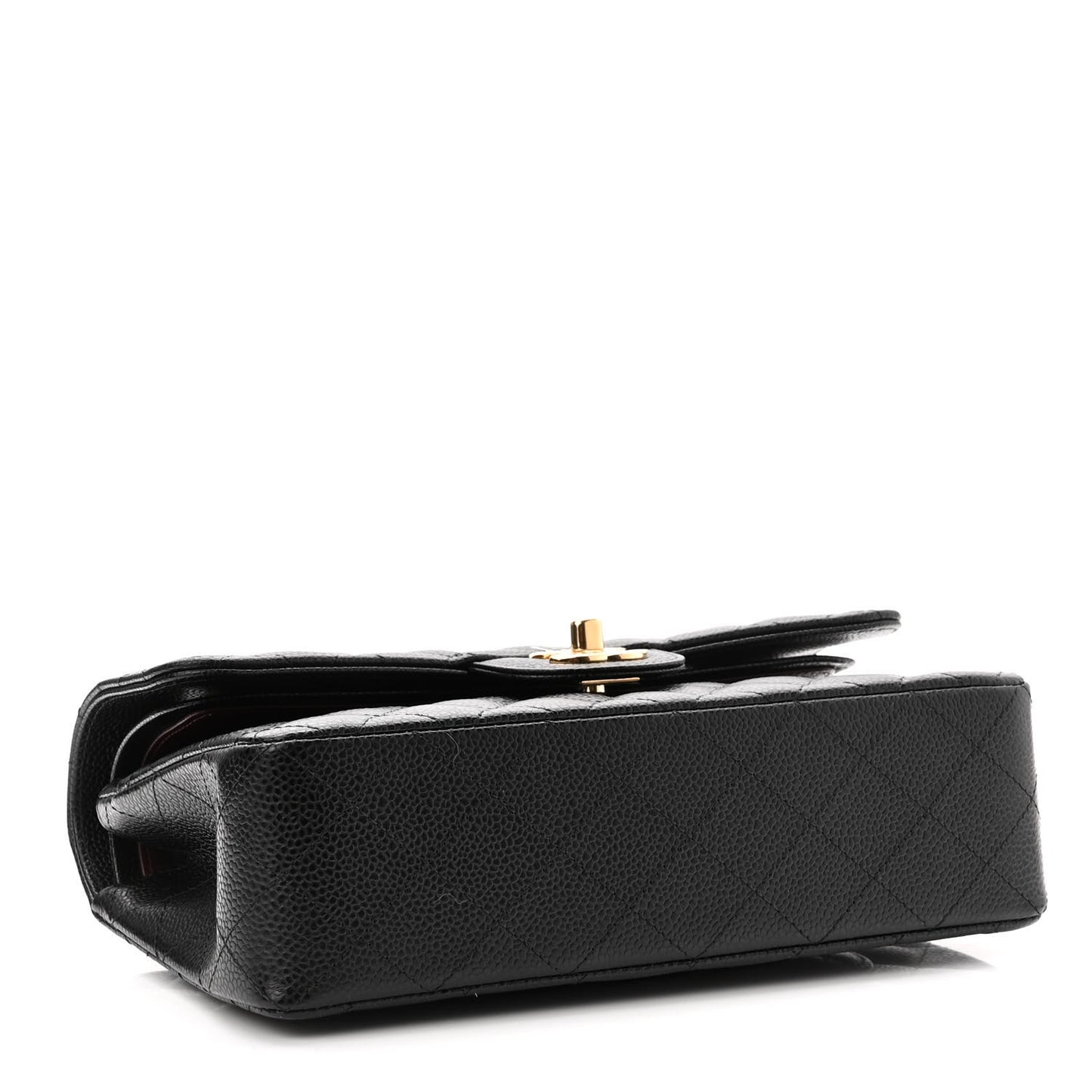 Caviar Quilted Small Double Flap Black