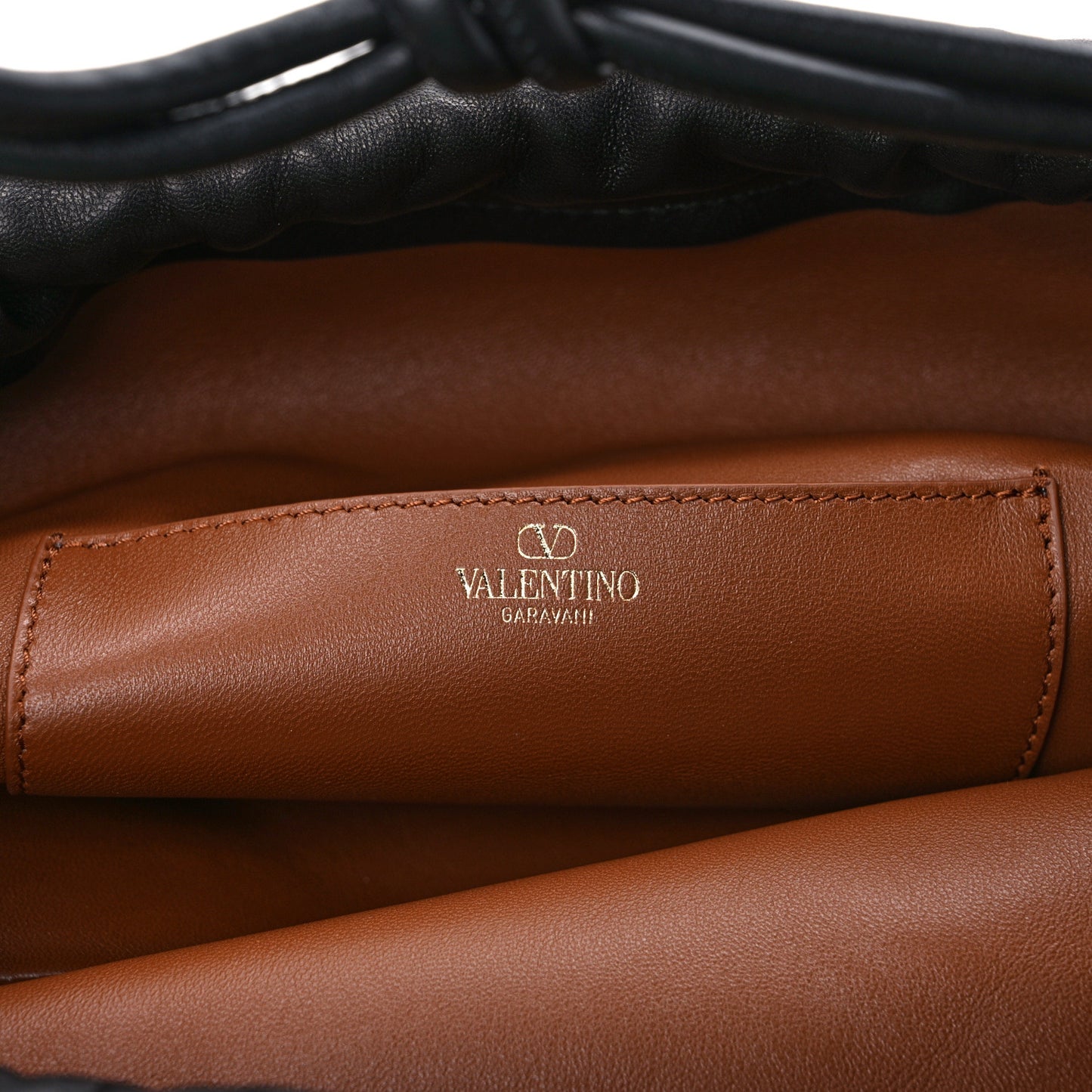 Nappa Vlogo Pouf Pouch Black