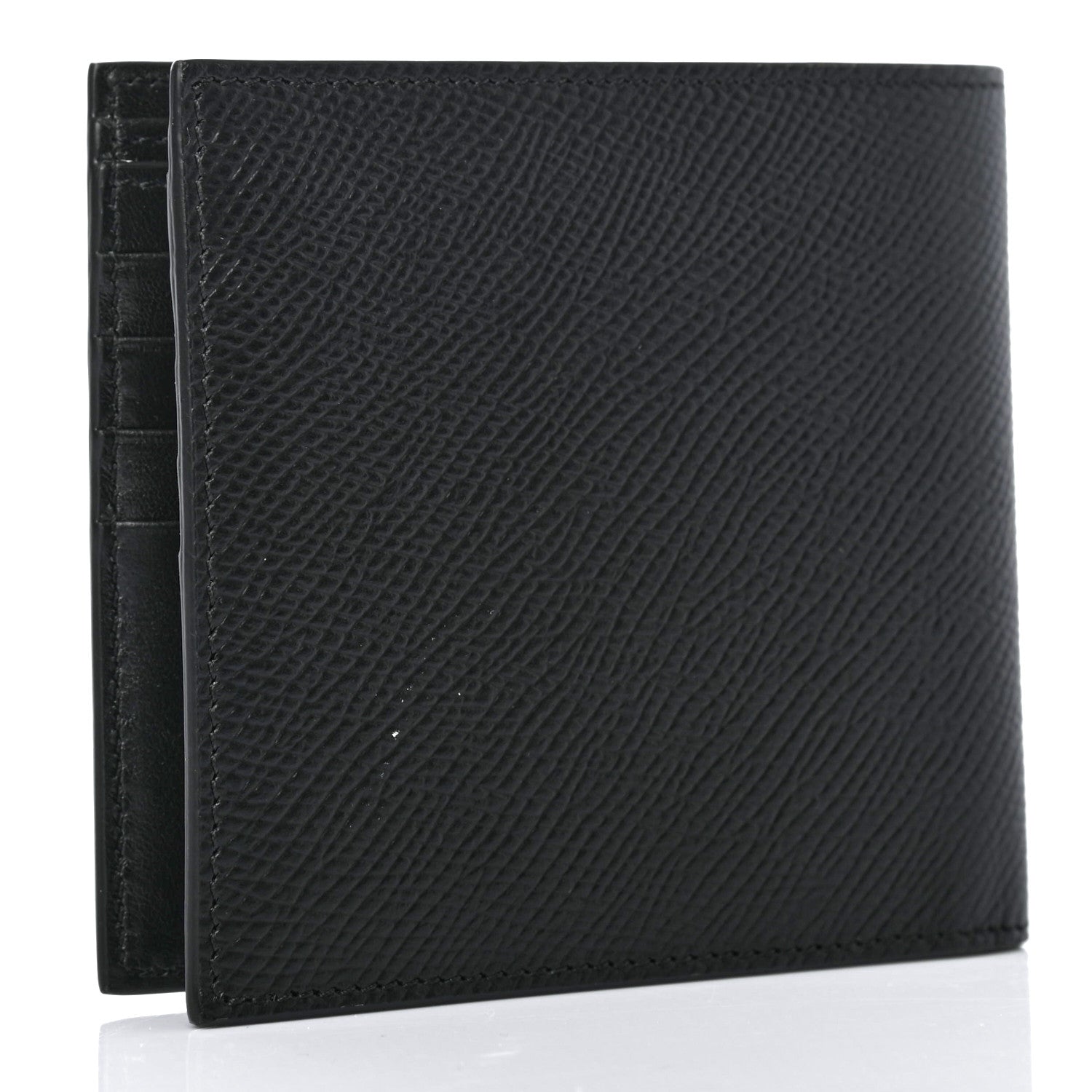 Celine Grained Calfskin Bi-Fold Wallet Black 2 of 4
