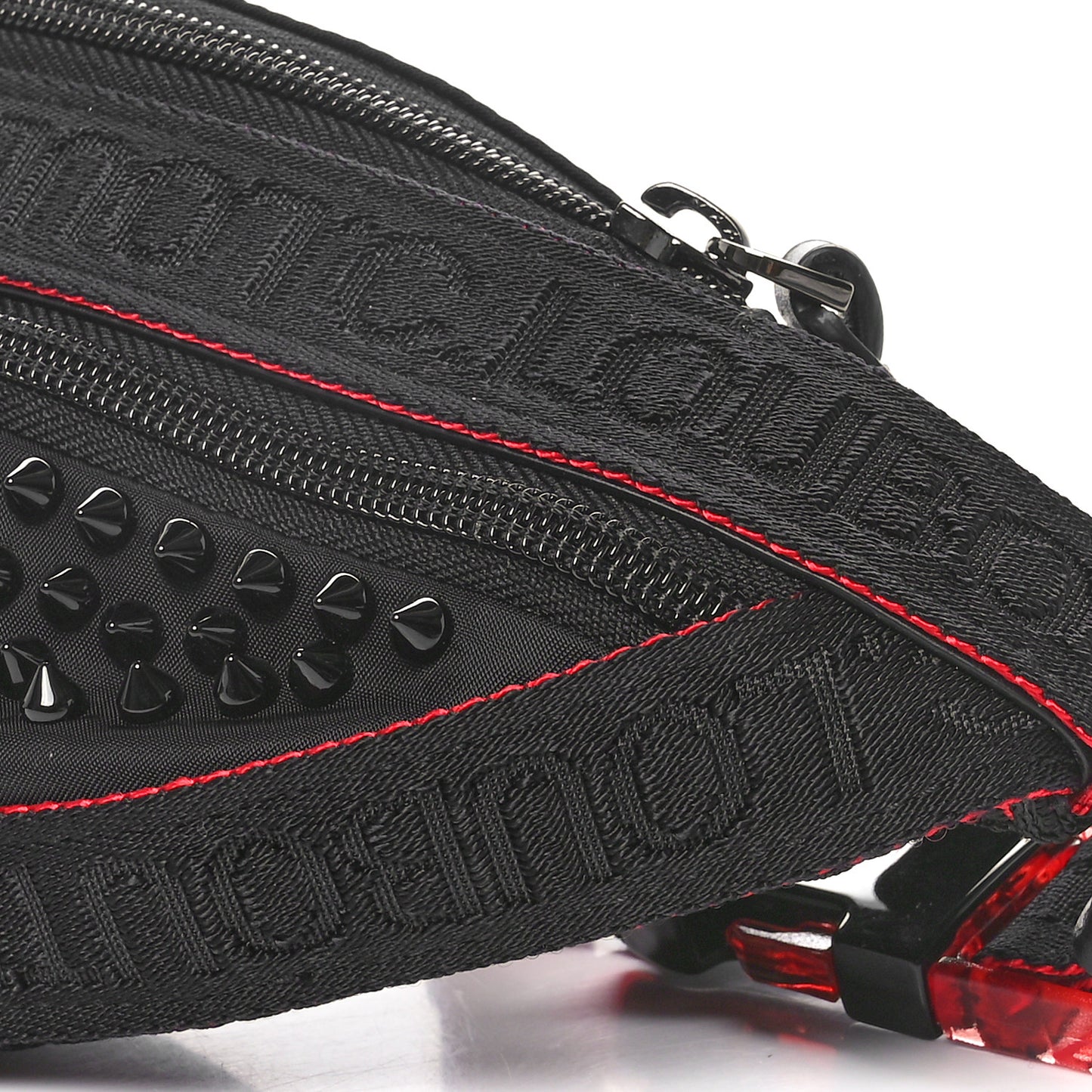 Calfskin Spiked Paris NYC Belt Bag Black