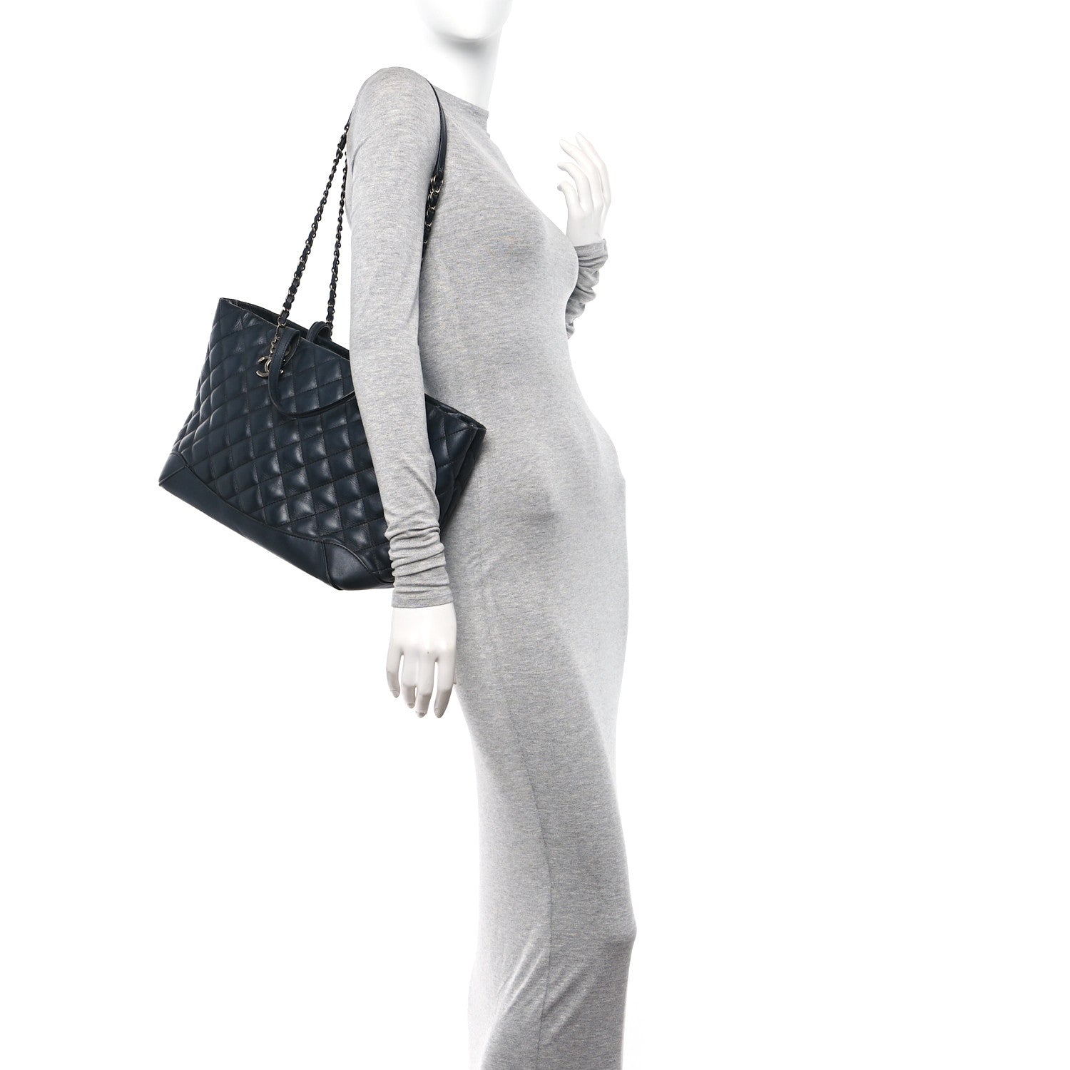 Chanel Calfskin Quilted Small Easy Shopping Tote Black 2 of 16
