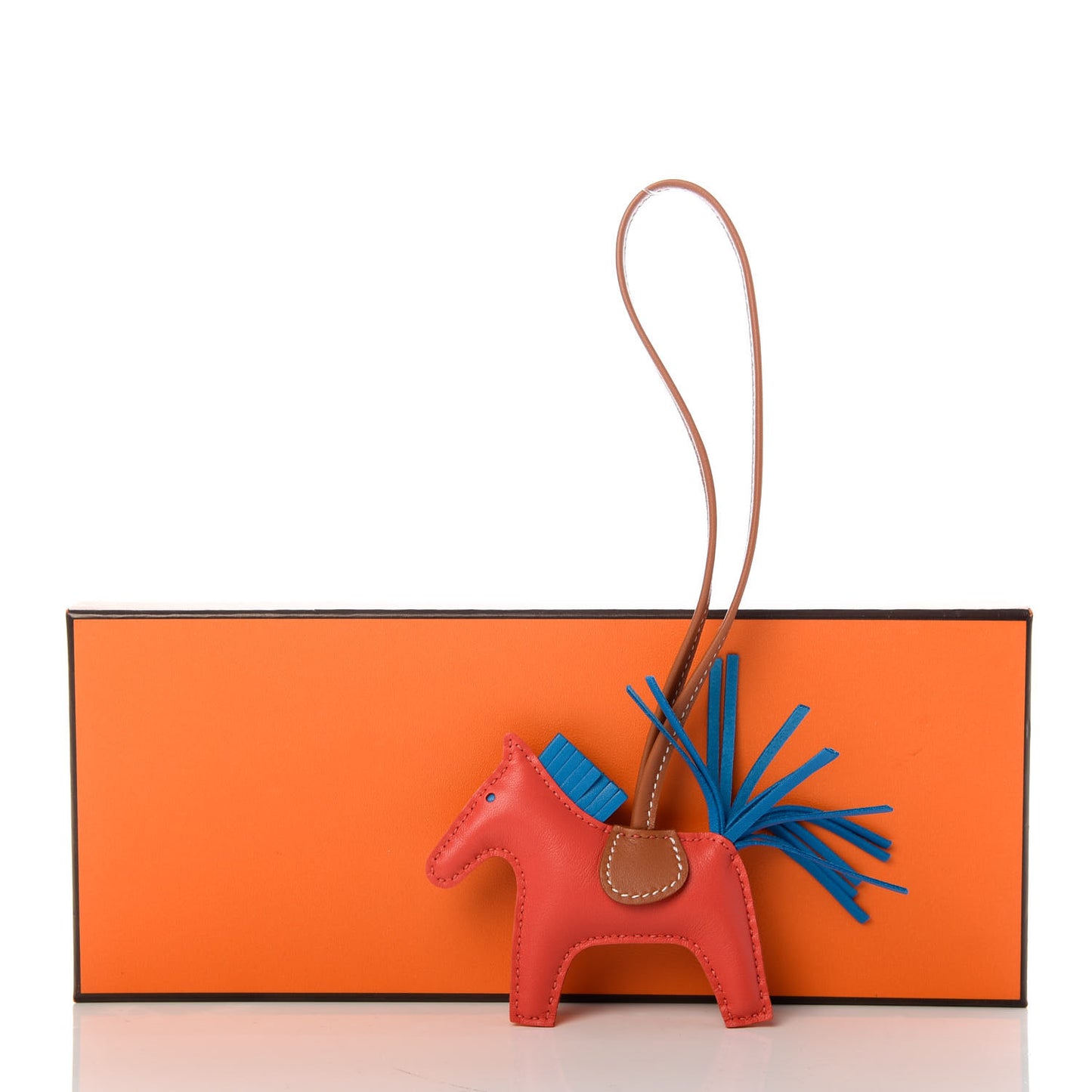 Milo Lambskin Grigri Rodeo Horse Bag Charm PM Rose Texas Bleu Zanzibar Gold