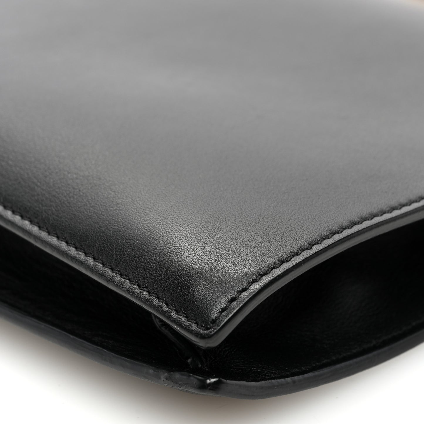 Smooth Calfskin Mini Clasp Bag Black