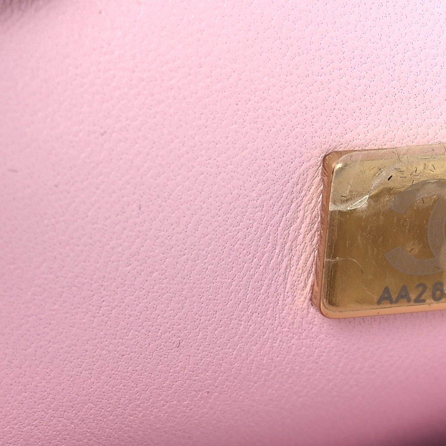 Crystal Embellished Metallic Lambskin Mini Chanel 22 Pink
