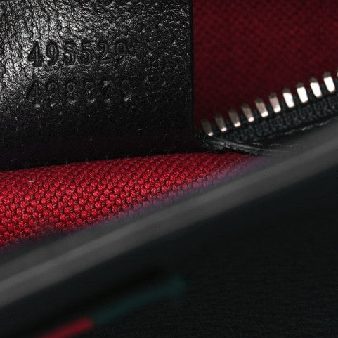 Textured Dollar Calfskin Web Tote Black