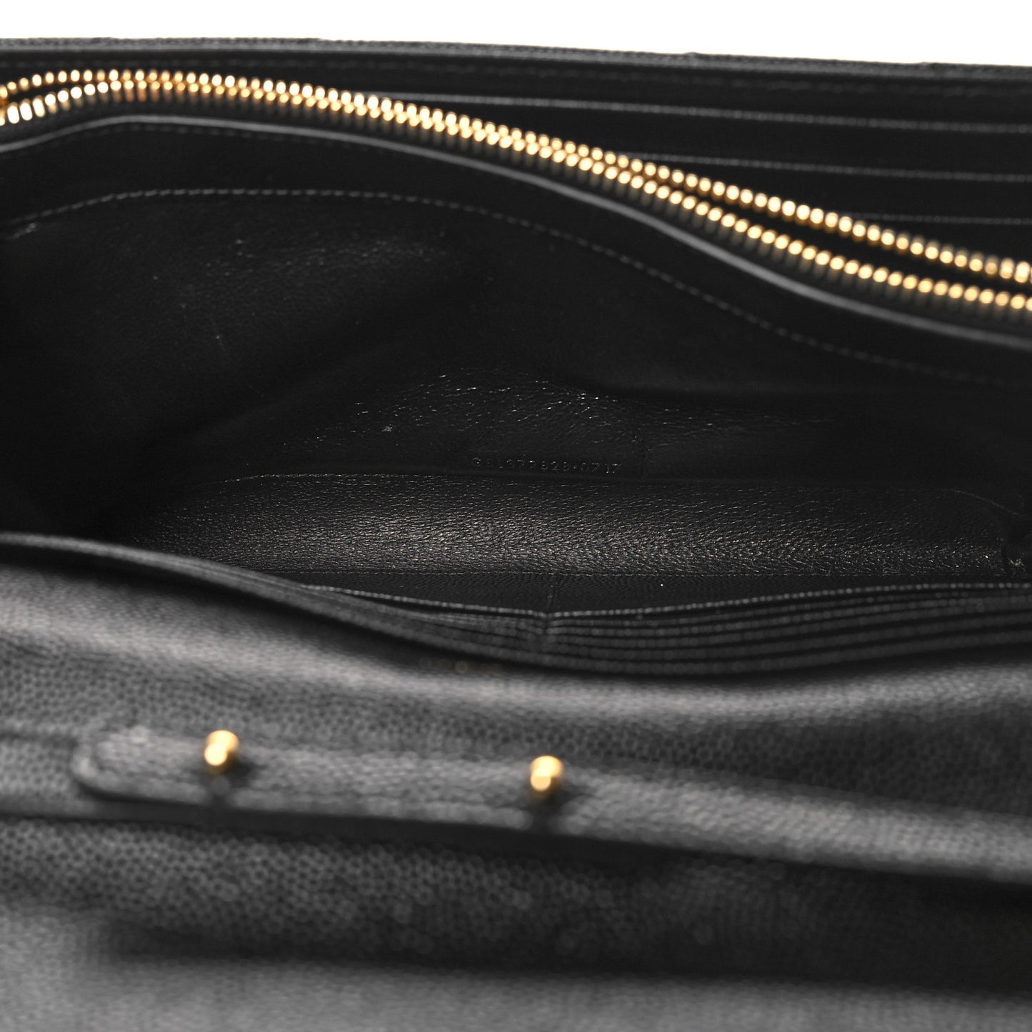 Grain De Poudre Matelasse Chevron Monogram Chain Wallet Black