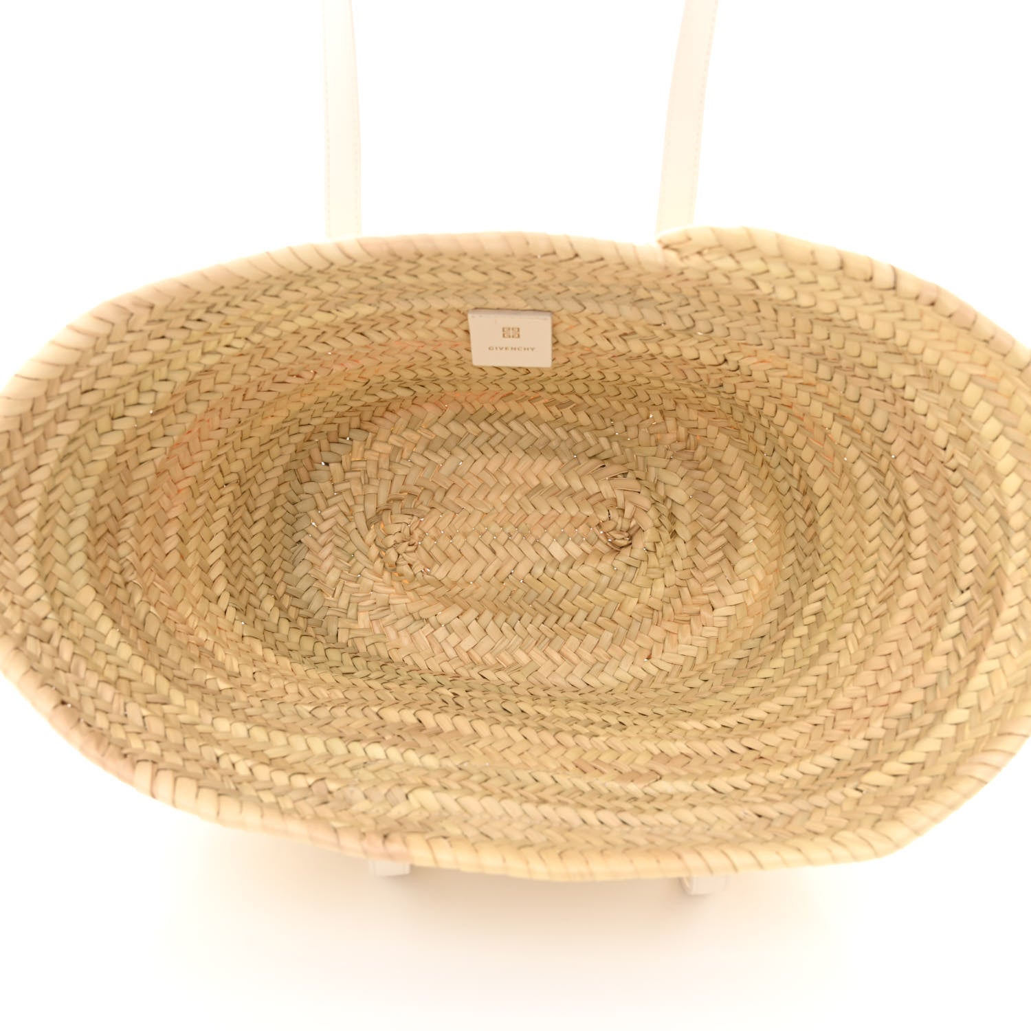 Givenchy Raffia Woven Calfskin Voyou Basket Bag White 5 of 10