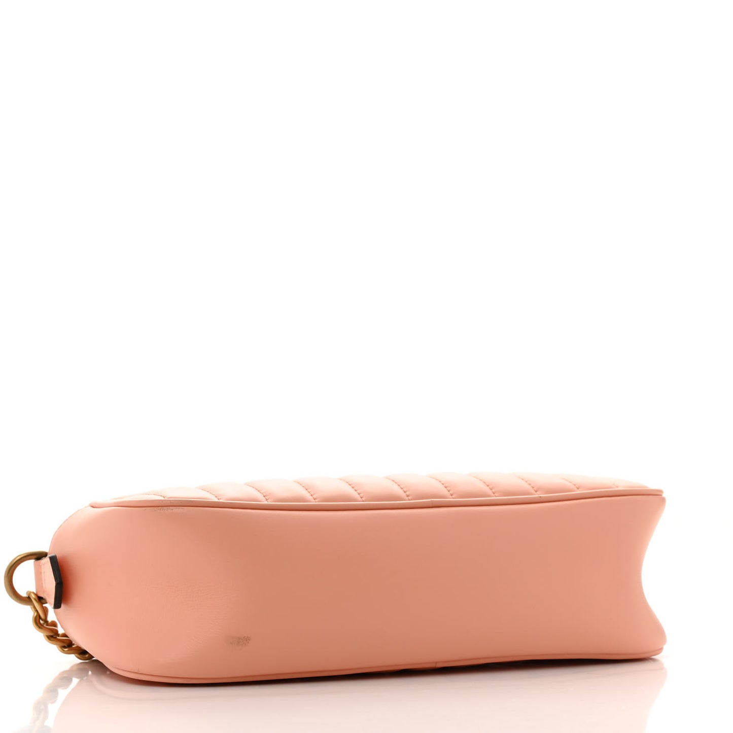 Calfskin Vertical Ring Matelasse Small GG Marmont Chain Shoulder Bag Peachy Chic