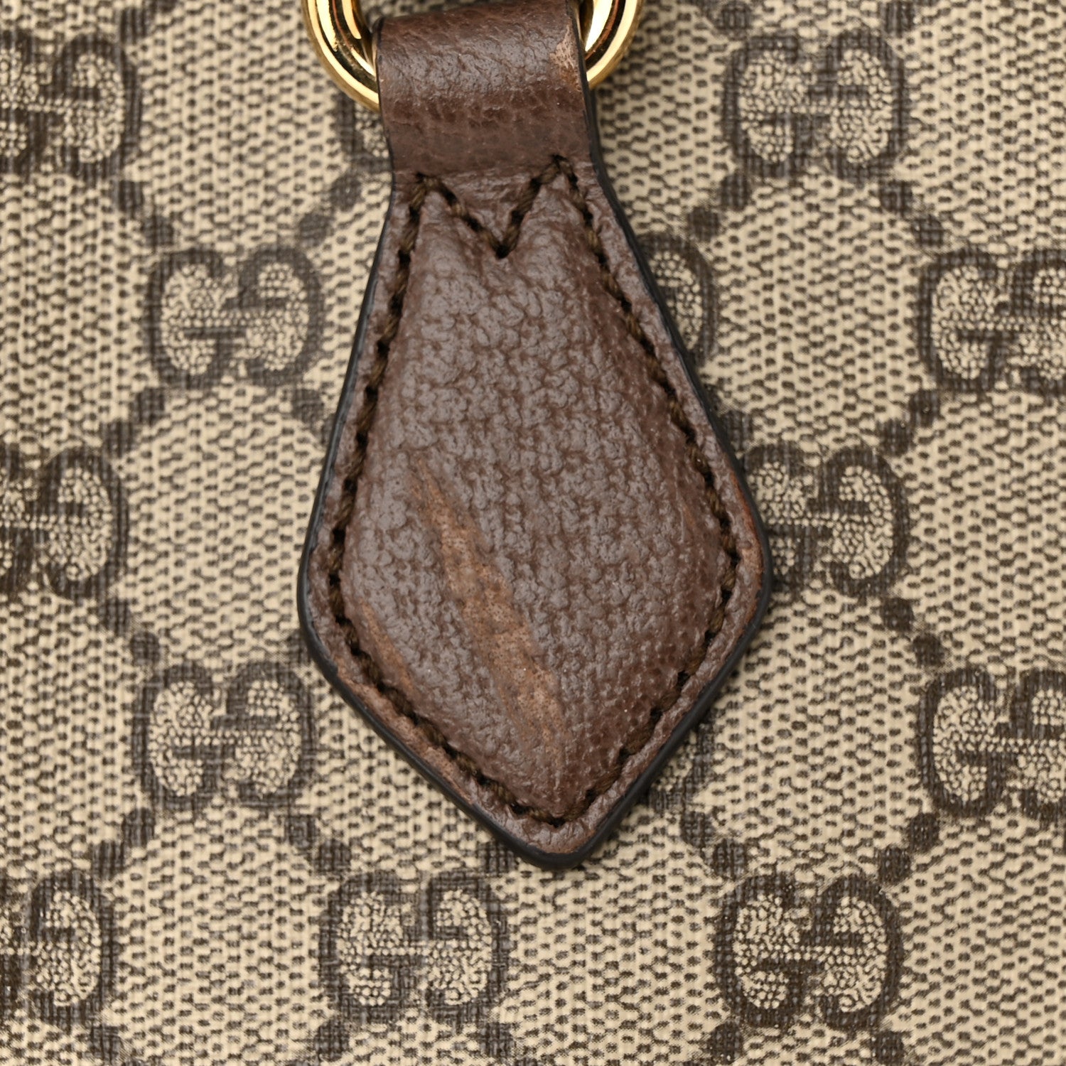 Gucci GG Supreme Monogram Textured Calfskin Web Medium Ophidia Shopping Tote Beige Ebony New Acero 12 of 15