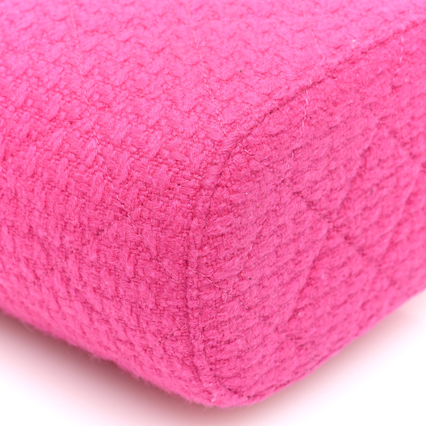 Tweed Quilted Small Vanity Case Fuchsia