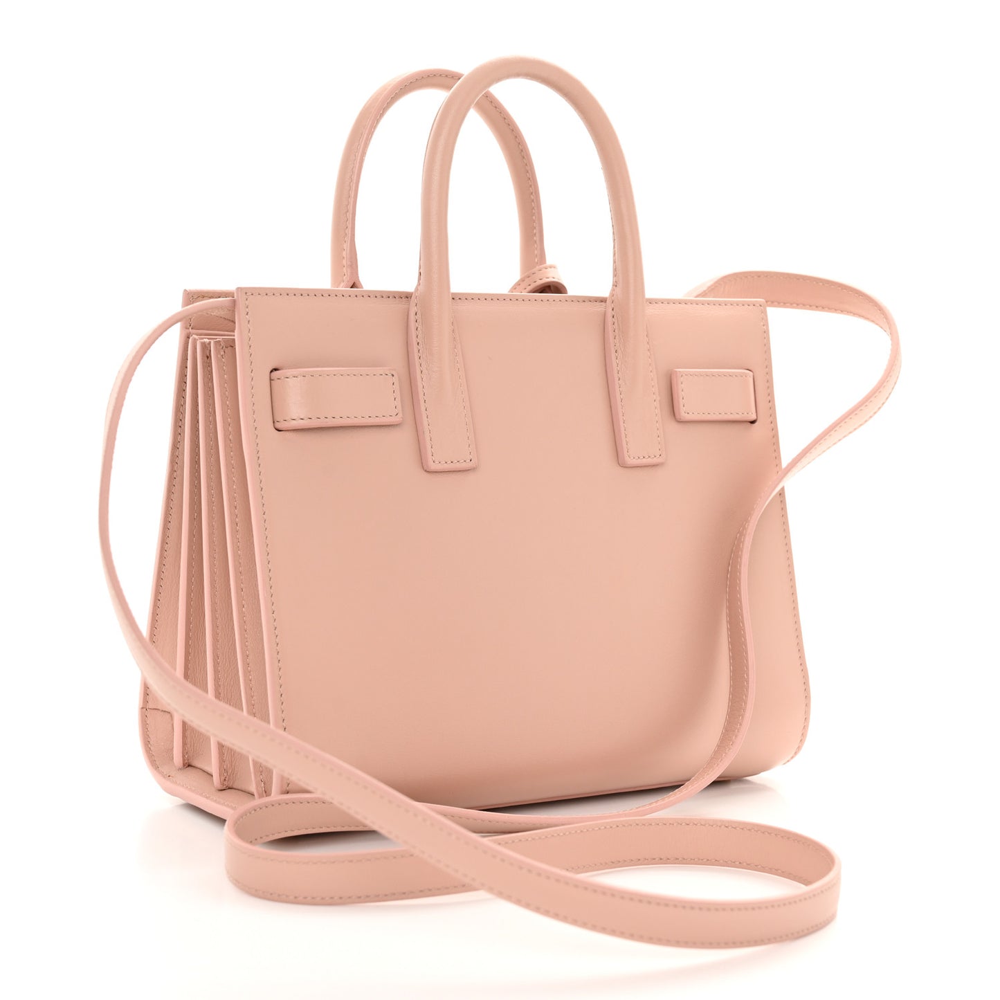 SAINT LAURENT Calfskin Nano Sac De Jour Pale Pink