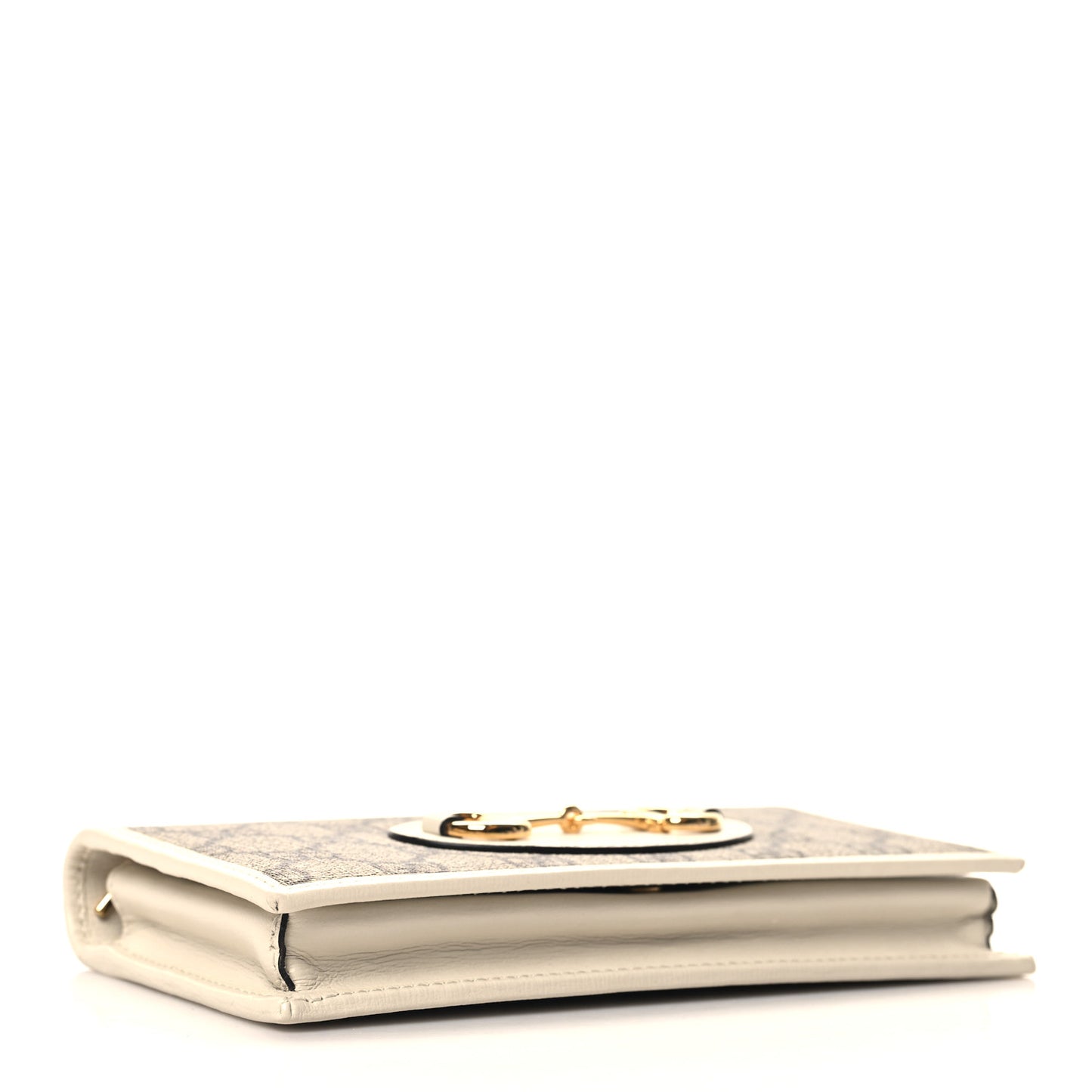 GG Supreme Monogram Azalea Calfskin Horsebit 1955 Wallet On Chain Beige Ebony Mystic White