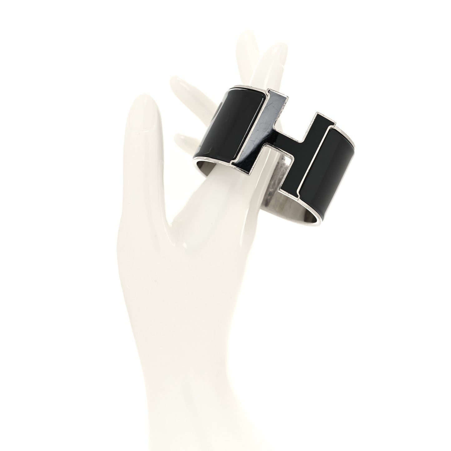 Enamel Extra Wide Clic Clac H Bracelet PM Black