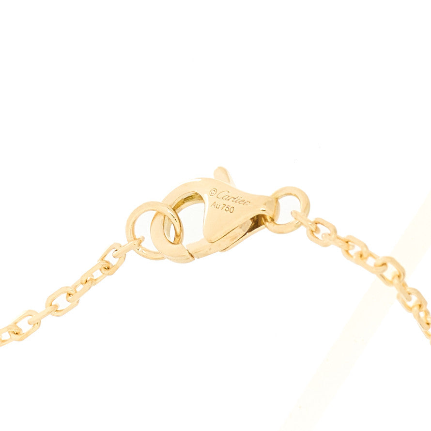 18K Yellow Gold Diamond Pave Love Chain Bracelet