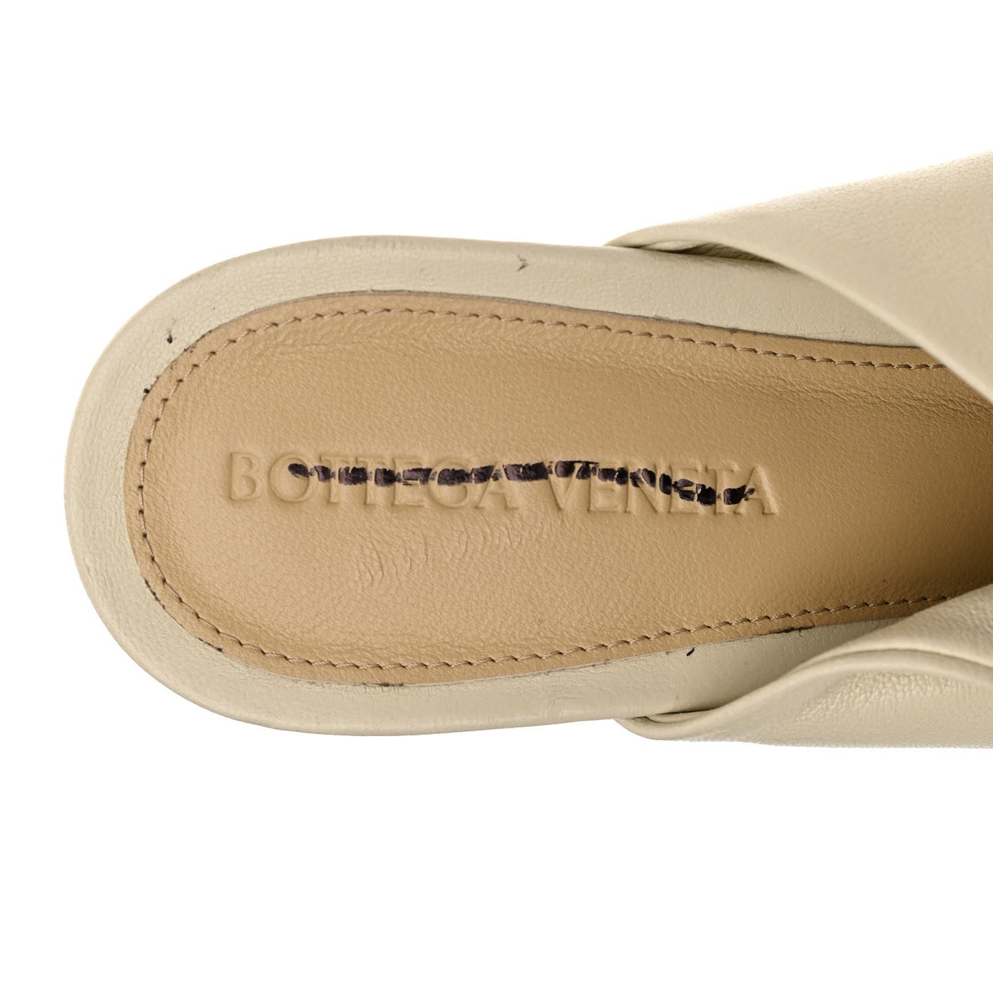 Nappa Stack Mule Sandals 38.5 Sea Salt