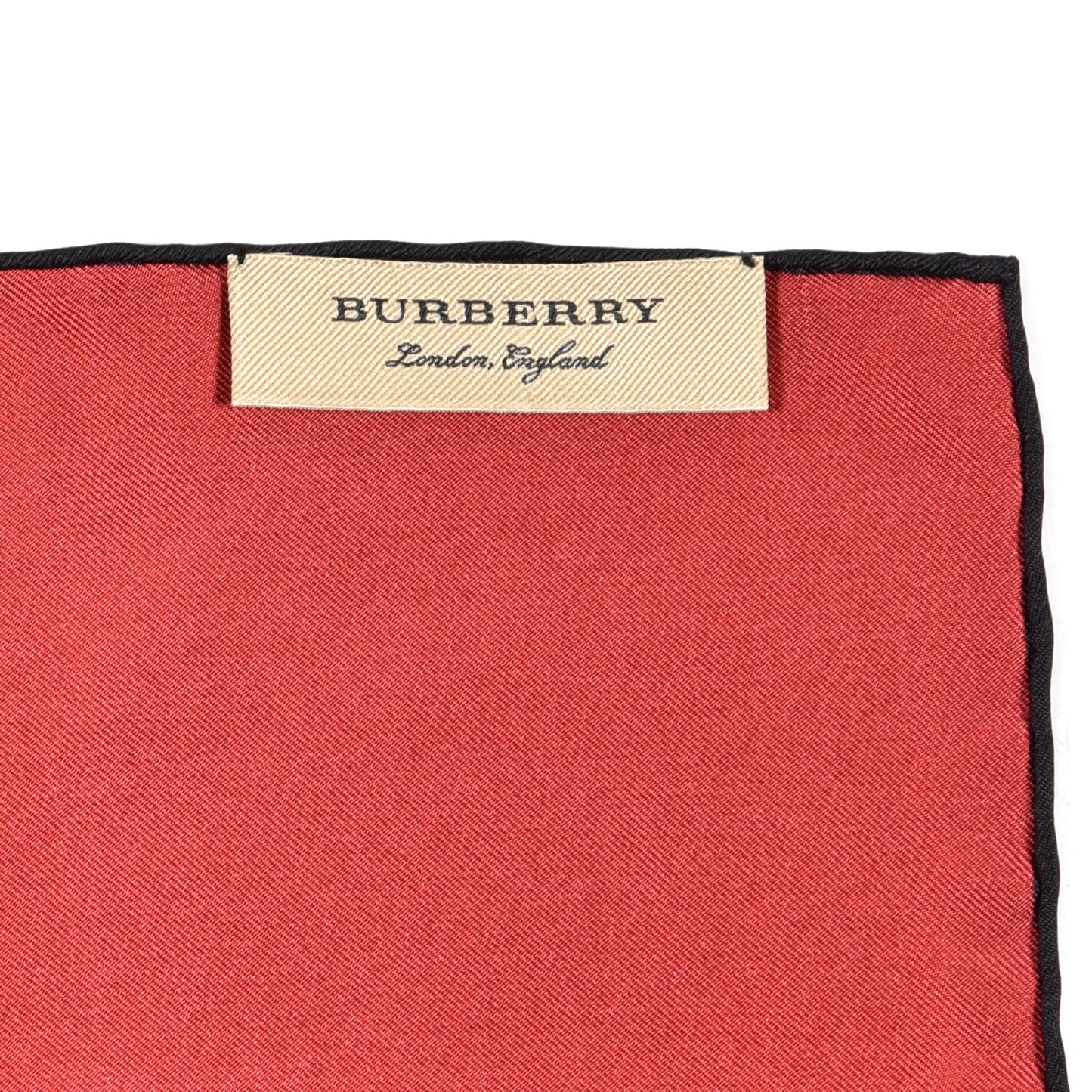 Silk Haymarket Check Square Scarf Beige Red