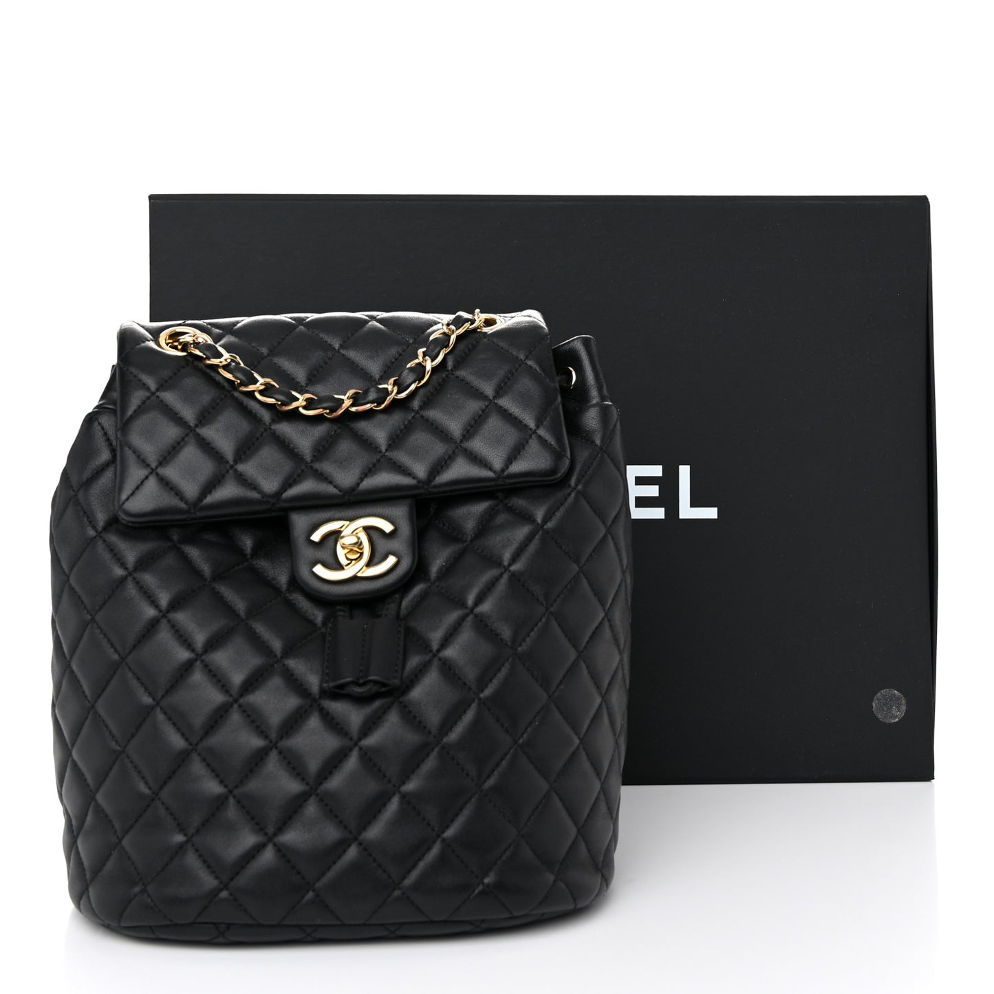 Lambskin Quilted Small Urban Spirit Backpack Black