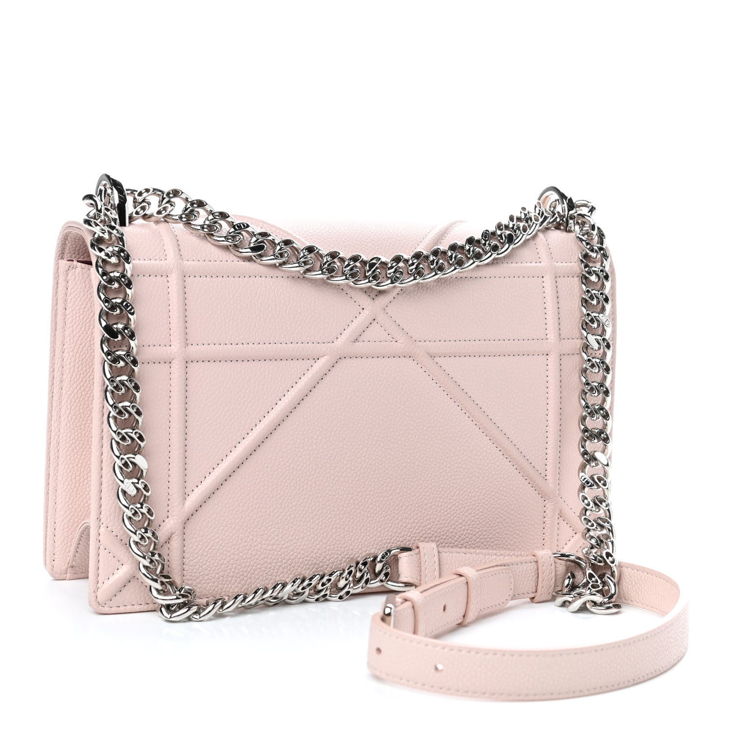 Grained Calfskin Cannage Medium Diorama Flap Bag Rose Poudre