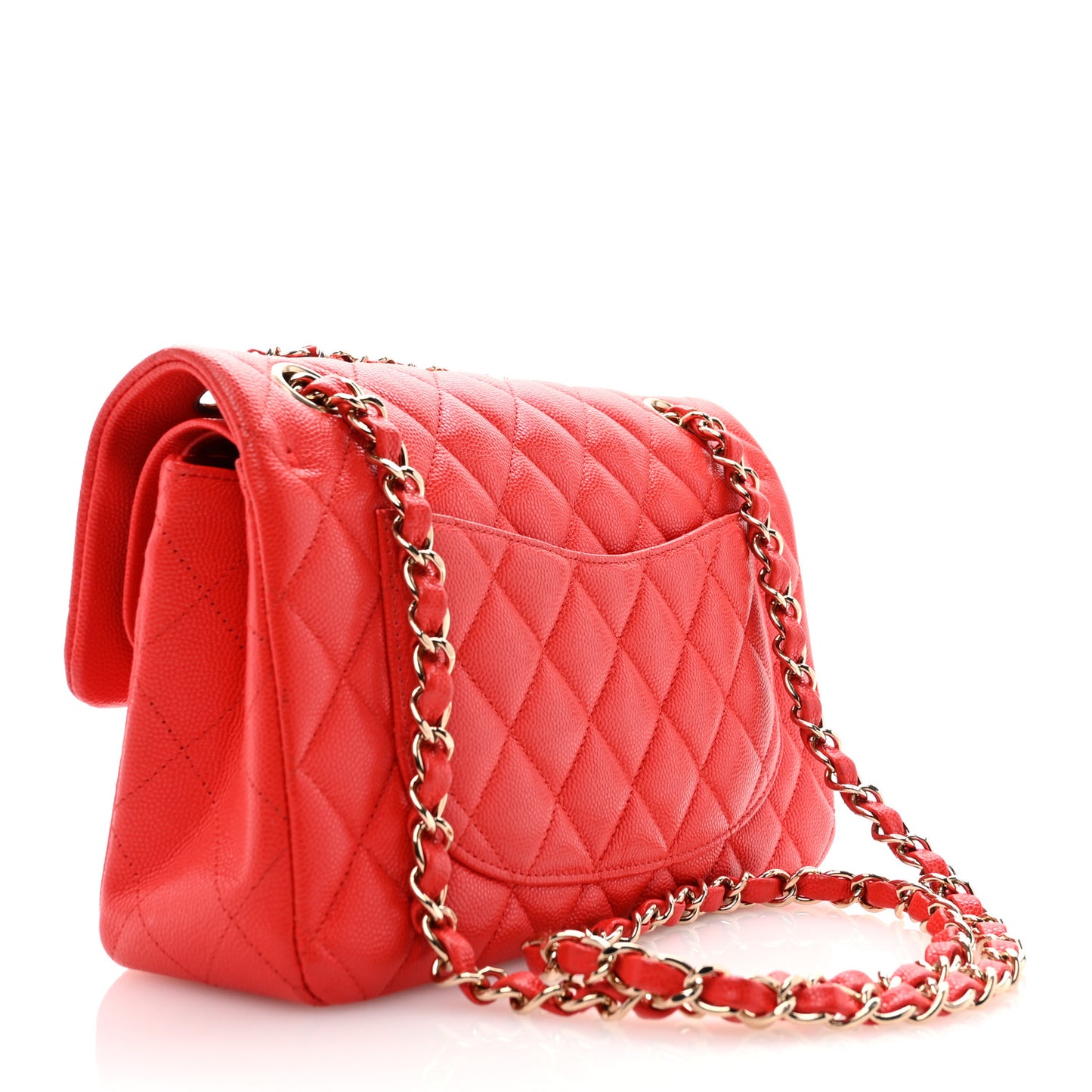 Caviar Quilted Small Double Flap Red